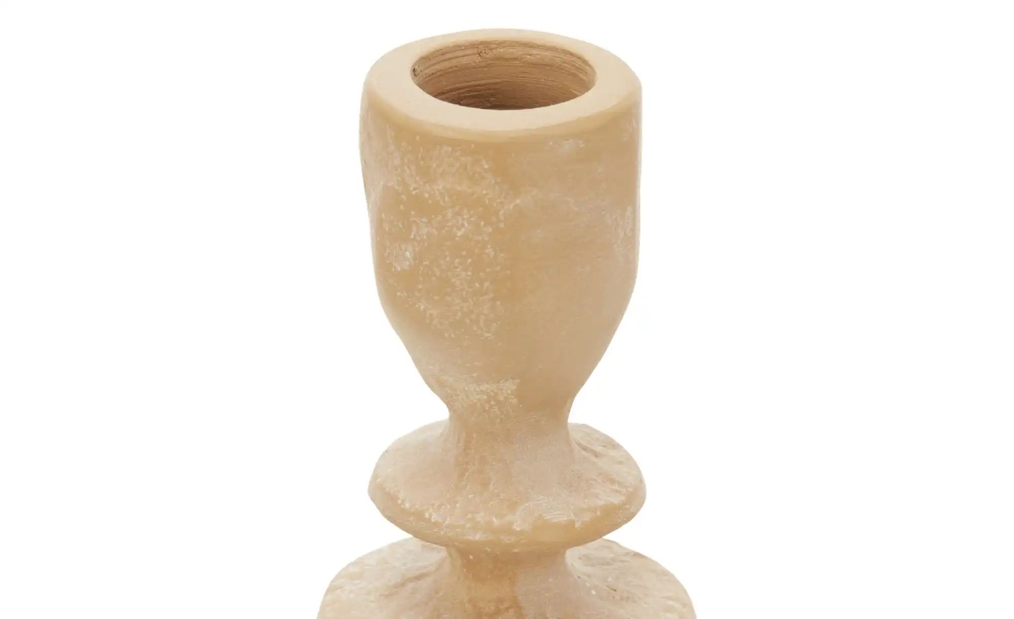 HOME STORY Kerzenständer   ¦ beige ¦ Aluminium ¦ Maße (cm): H: 27  Ø: 11.5 günstig online kaufen