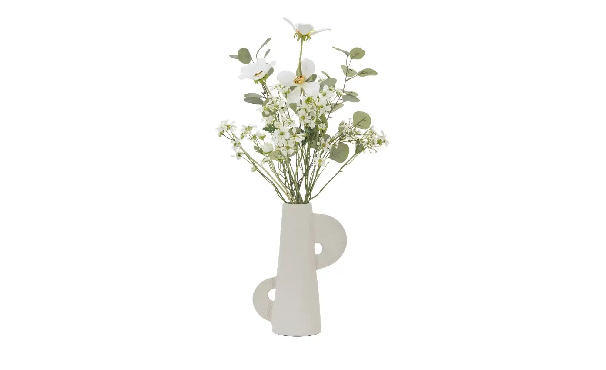 HOME STORY Vase   ¦ weiß ¦ Aluminium ¦ Maße (cm): B: 22 H: 30,5 T: 1.5 Acce günstig online kaufen