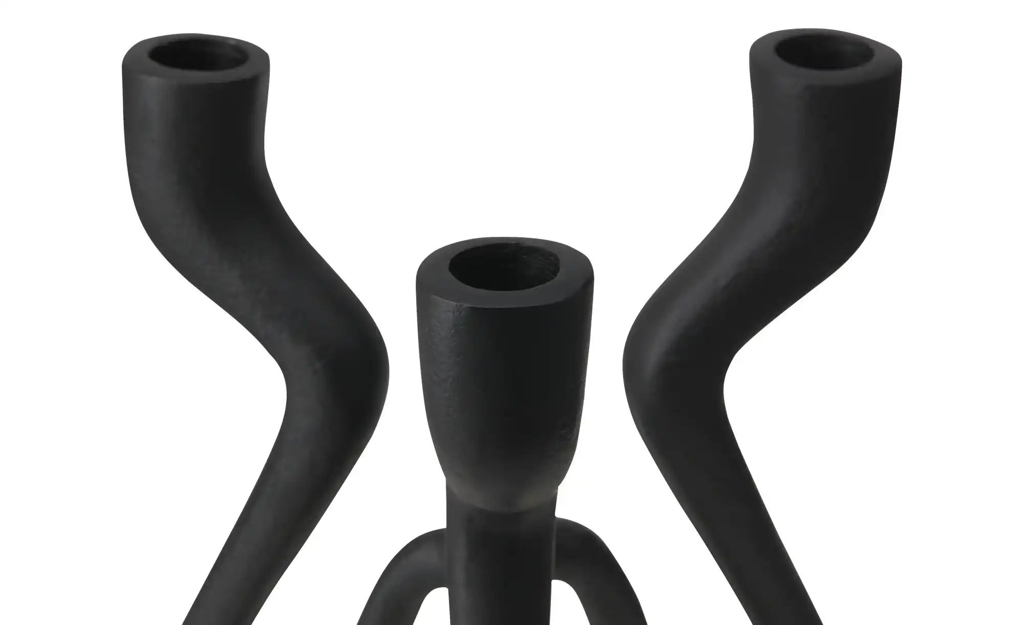 HOME STORY 3er-Kerzenständer   ¦ schwarz ¦ Aluminium ¦ Maße (cm): B: 18 H: günstig online kaufen