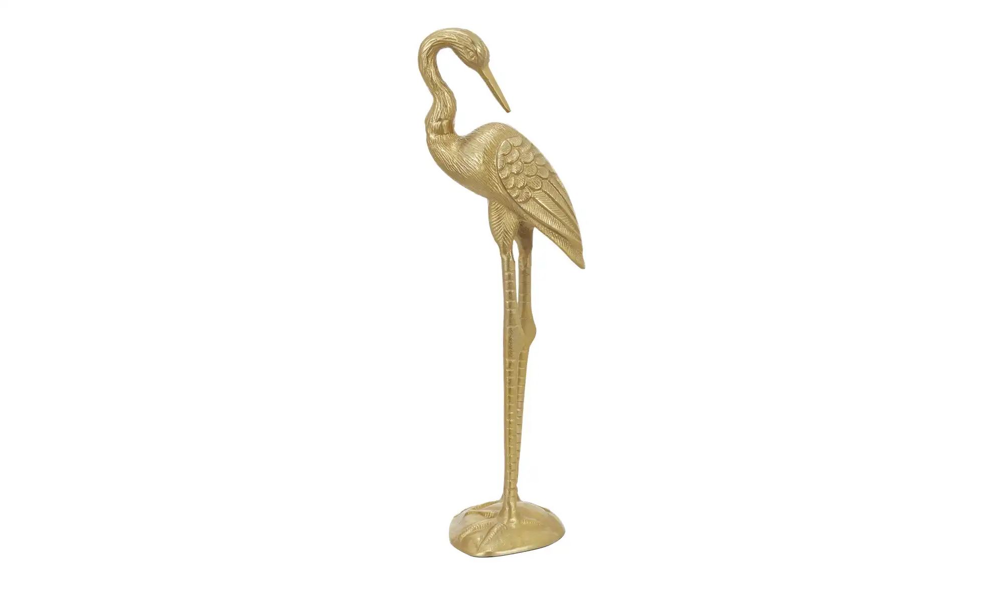 HOME STORY Deko Figur Kranich   ¦ gold ¦ Aluminium ¦ Maße (cm): B: 18 H: 58 günstig online kaufen