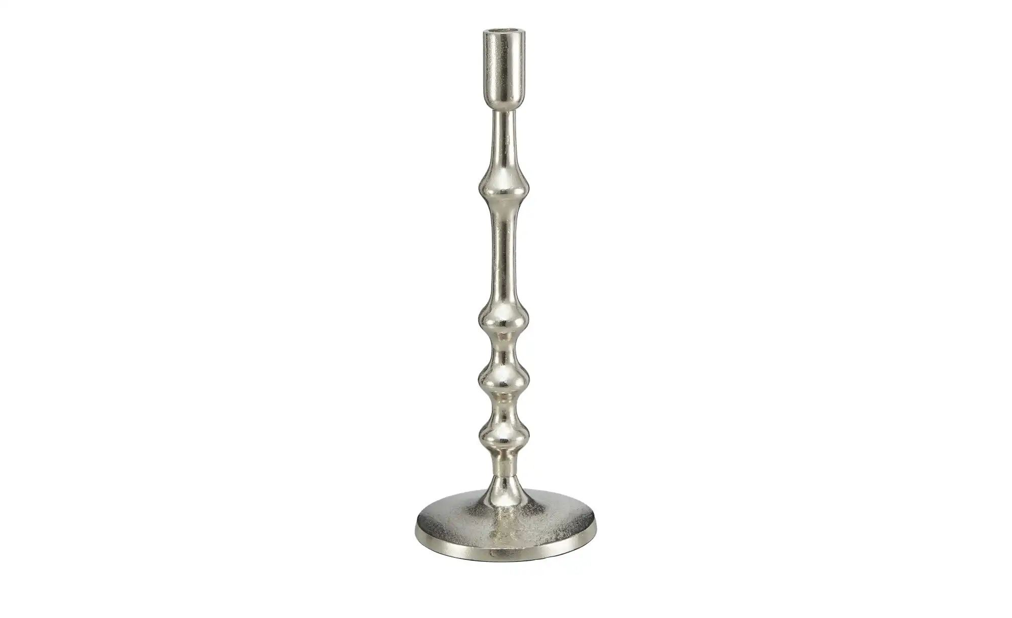 HOME STORY Kerzenständer   ¦ silber ¦ Aluminium ¦ Maße (cm): H: 40  Ø: 14.5 günstig online kaufen