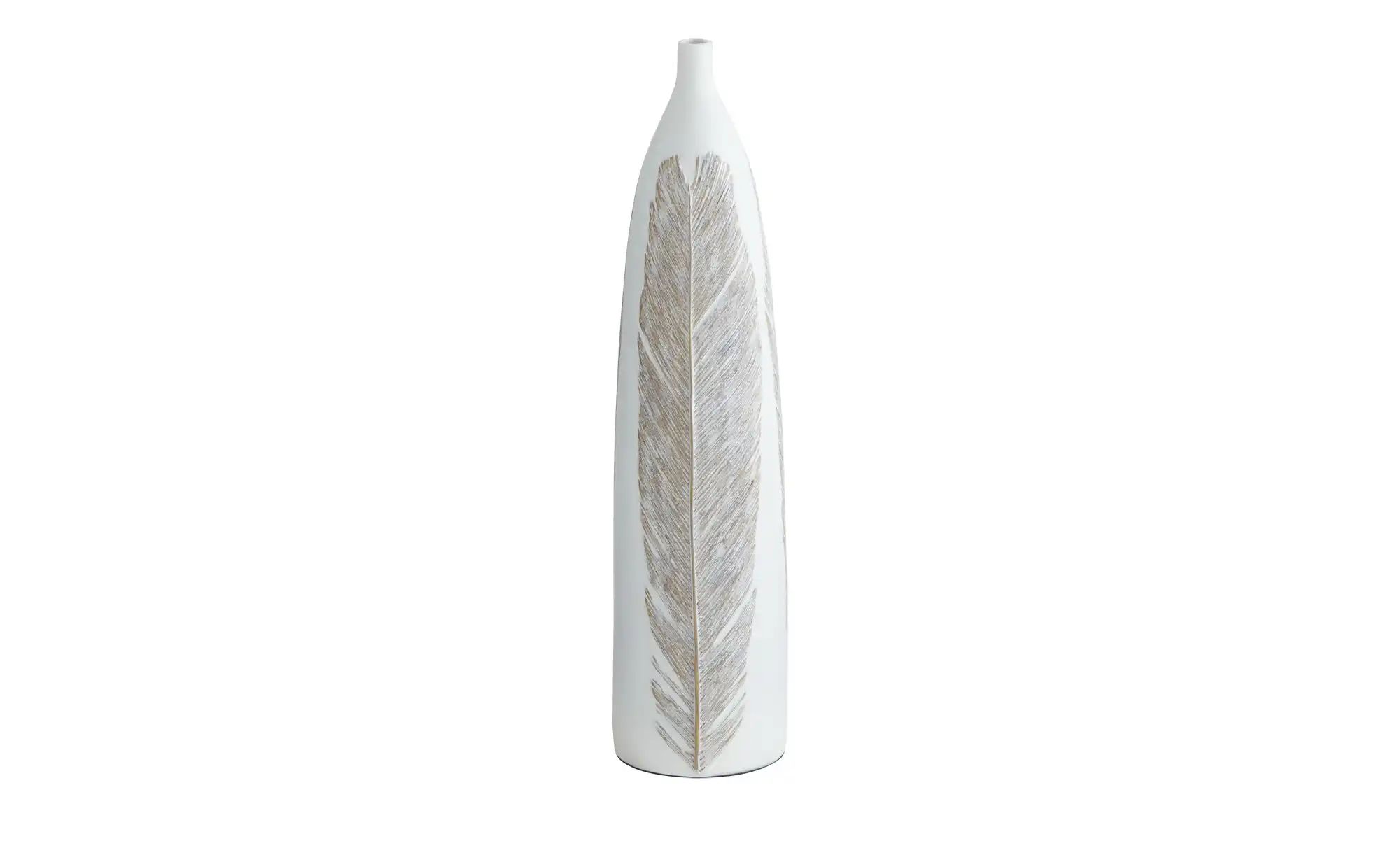 HOME STORY Vase   ¦ weiß ¦ Polyresin (Kunstharz) ¦ Maße (cm): H: 67  Ø: 17 günstig online kaufen