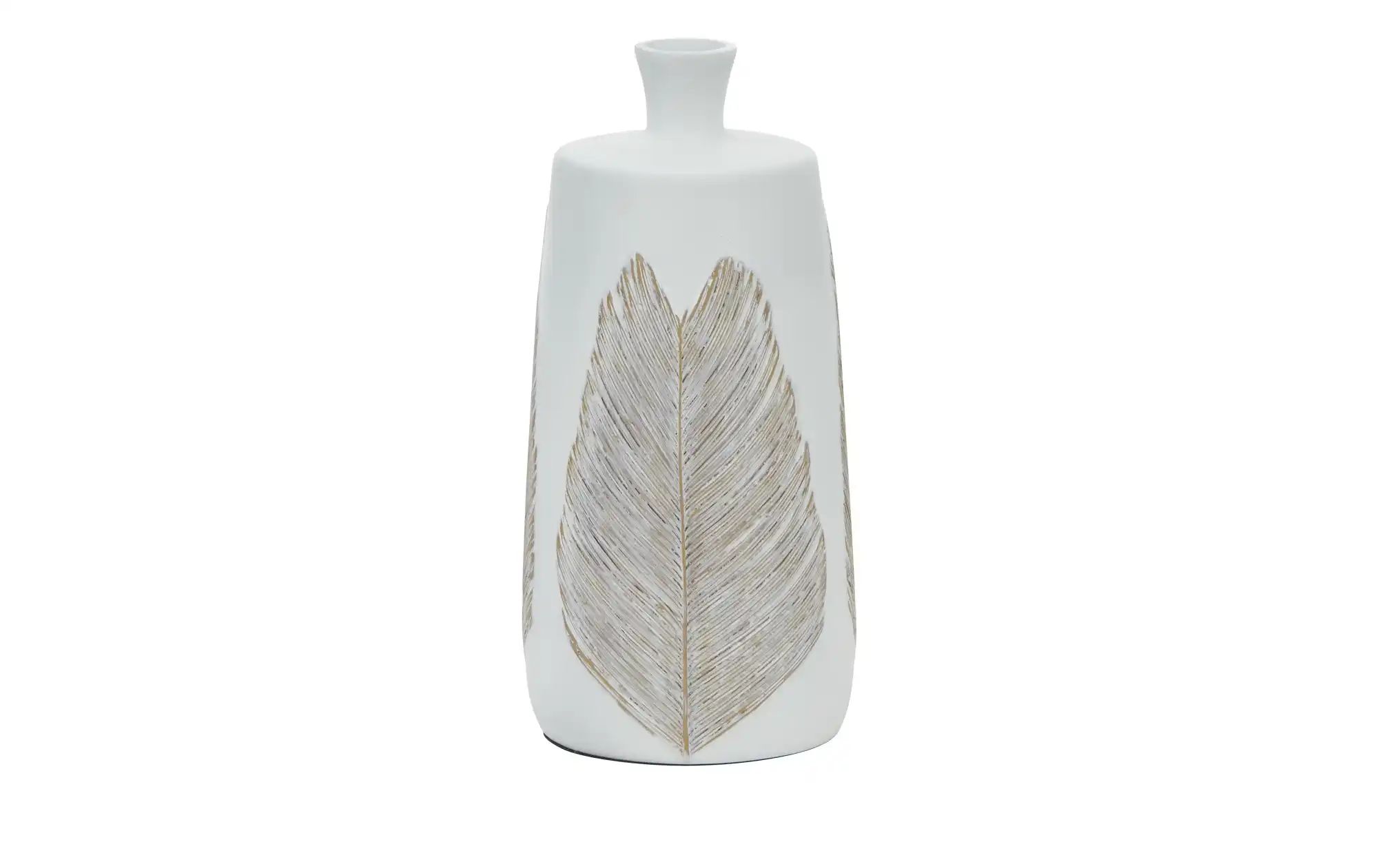 HOME STORY Vase   ¦ weiß ¦ Polyresin (Kunstharz) ¦ Maße (cm): H: 37  Ø: 18 günstig online kaufen