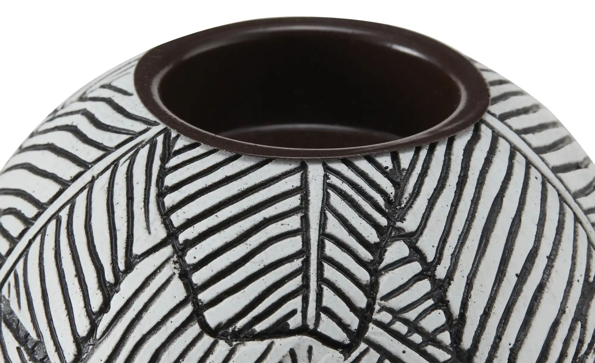 Thumbnail - HOME STORY Teelichthalter ¦ schwarz ¦ Polyresin (Kunstharz) ¦ Maße (cm): H: 8,5 Ø: 10 Accessoires > Kerzen & Kerzenst...