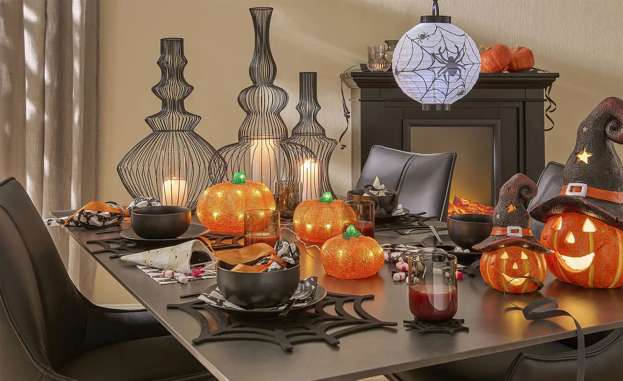 HOME STORY LED Kürbis   ¦ orange ¦ Maße (cm): B: 14 H: 20,5 T: 12.5 Lampen günstig online kaufen