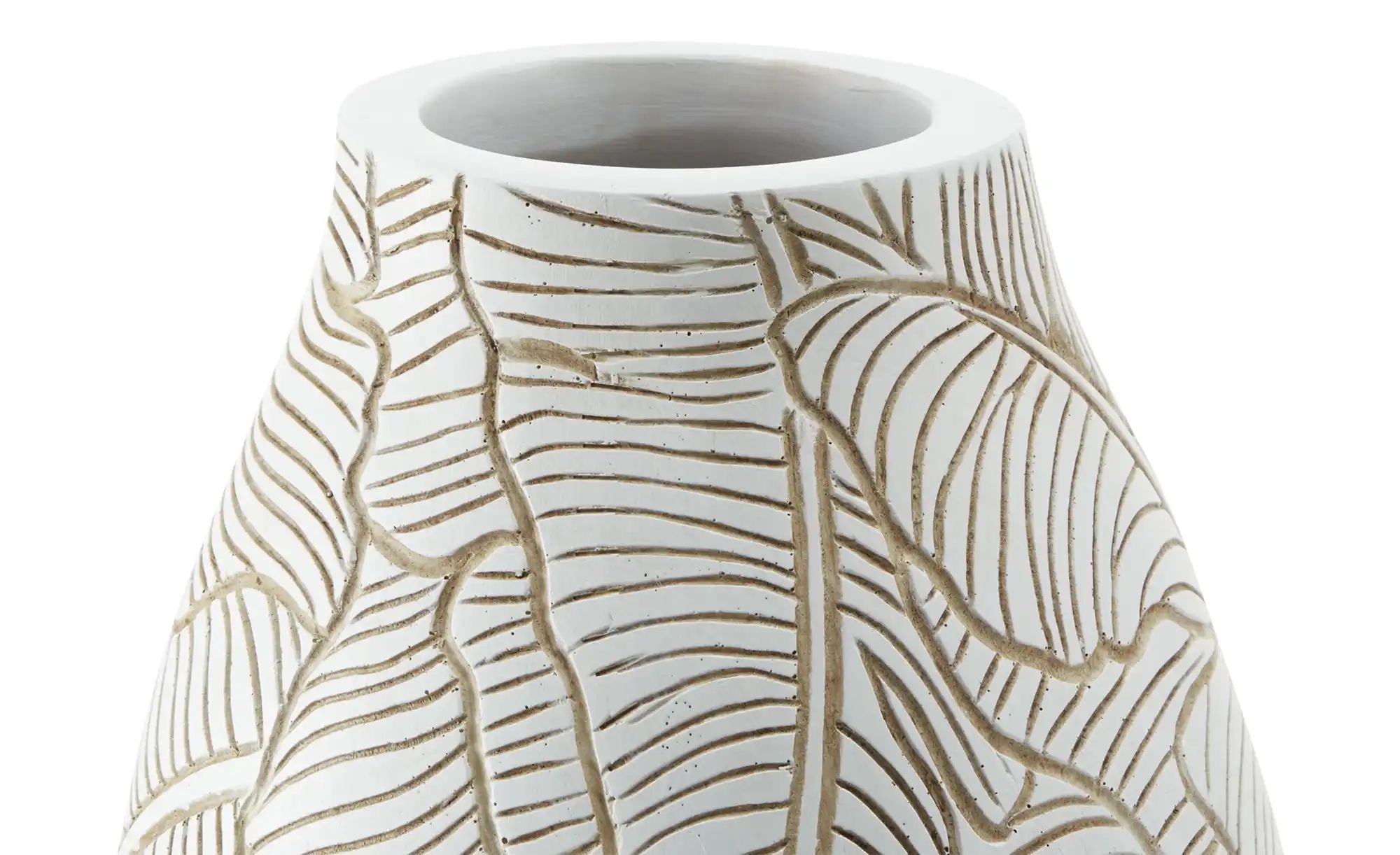 HOME STORY Deko Vase   ¦ weiß ¦ Polyresin (Kunstharz) ¦ Maße (cm): H: 32  Ø günstig online kaufen