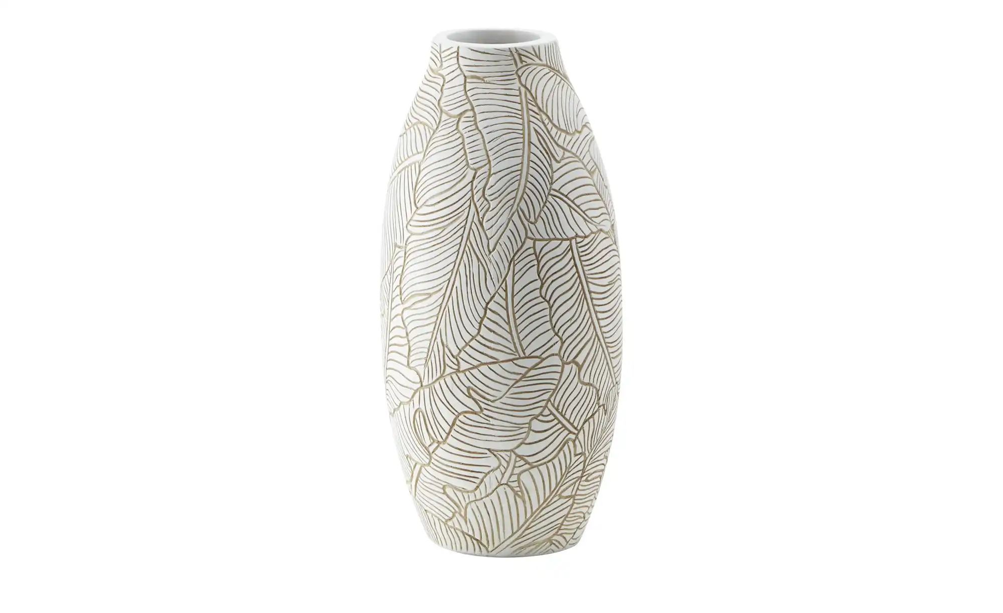HOME STORY Deko Vase   ¦ weiß ¦ Polyresin (Kunstharz) ¦ Maße (cm): H: 32  Ø günstig online kaufen
