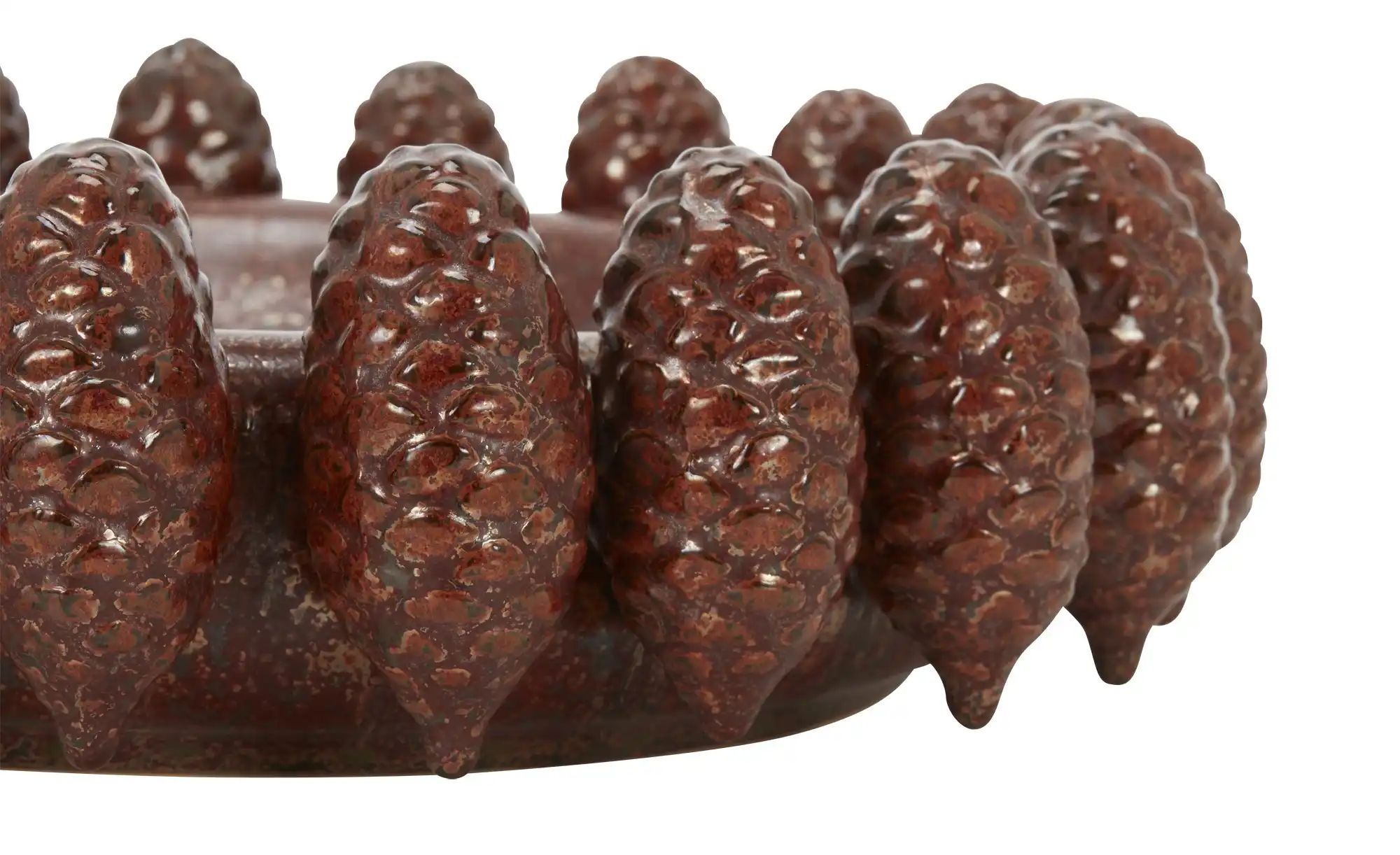 HOME STORY Deko Schale 3D Zapfen   ¦ braun ¦ Steingut ¦ Maße (cm): H: 9,5 günstig online kaufen