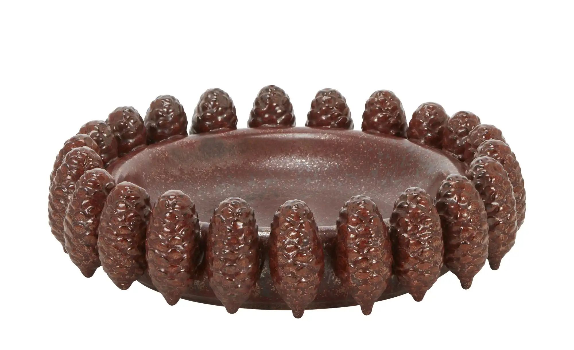 HOME STORY Deko Schale 3D Zapfen   ¦ braun ¦ Steingut ¦ Maße (cm): H: 9,5 günstig online kaufen