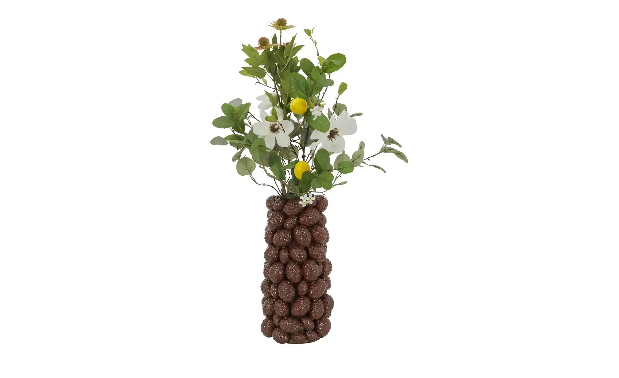 HOME STORY Vase 3D Zapfen   ¦ braun ¦ Steingut ¦ Maße (cm): B: 20,5 H: 41 T günstig online kaufen