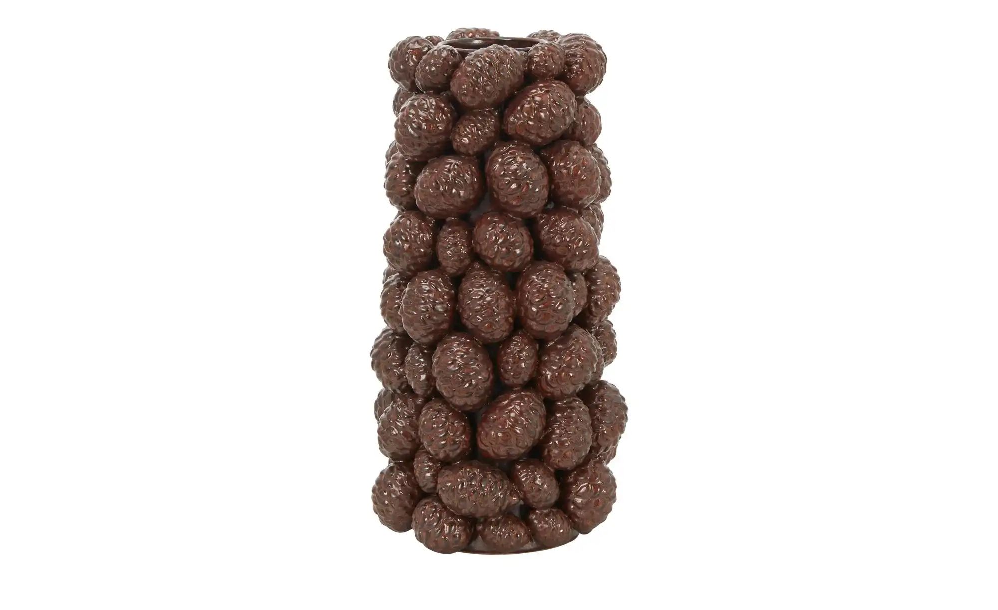 HOME STORY Vase 3D Zapfen   ¦ braun ¦ Steingut ¦ Maße (cm): B: 20,5 H: 41 T günstig online kaufen