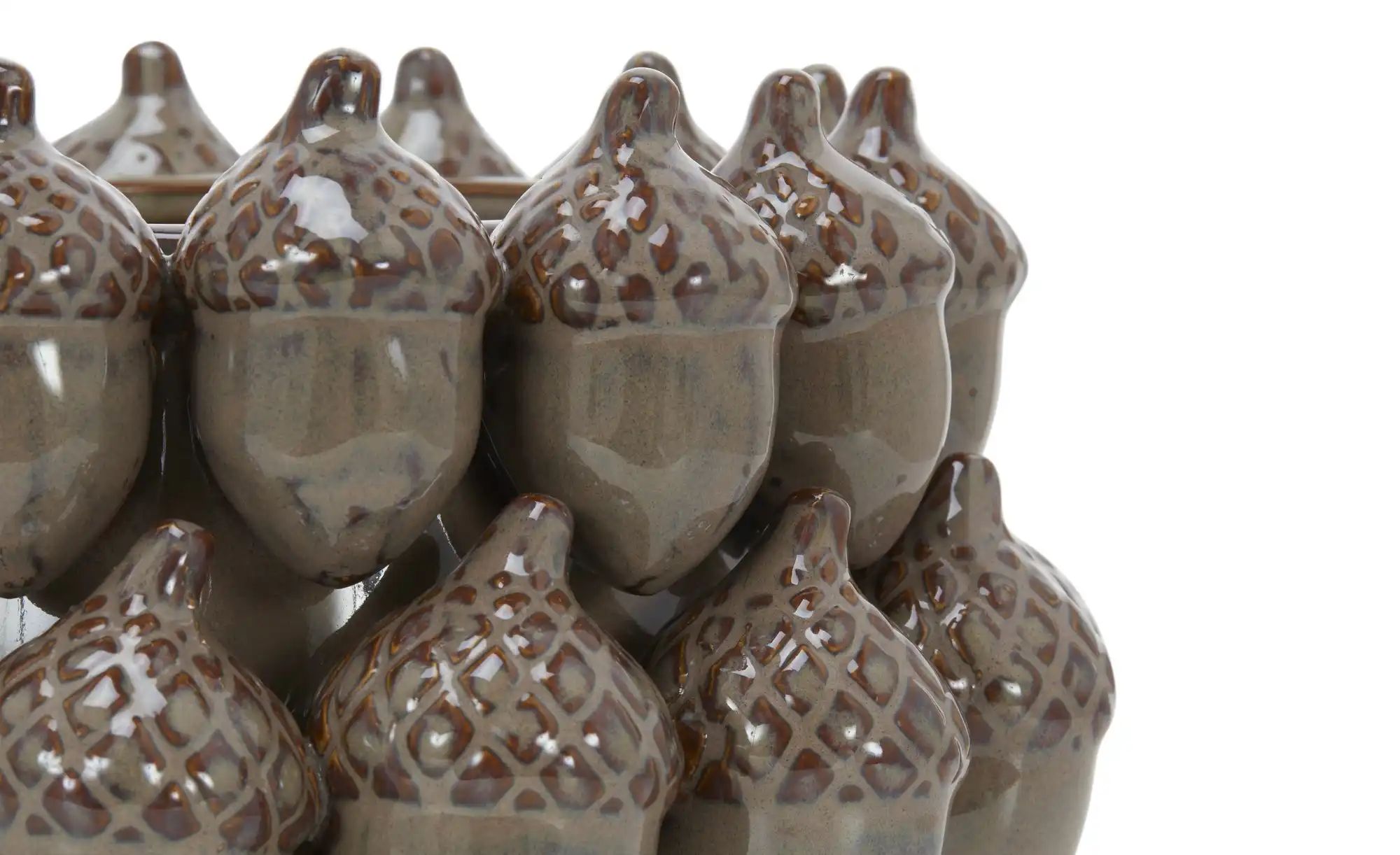 Thumbnail - HOME STORY Übertopf 3D Eicheln   ¦ braun ¦ Steingut ¦ Maße (cm): H: 14,8  Ø: 22 Accessoires > Dekoartikel - Höffner