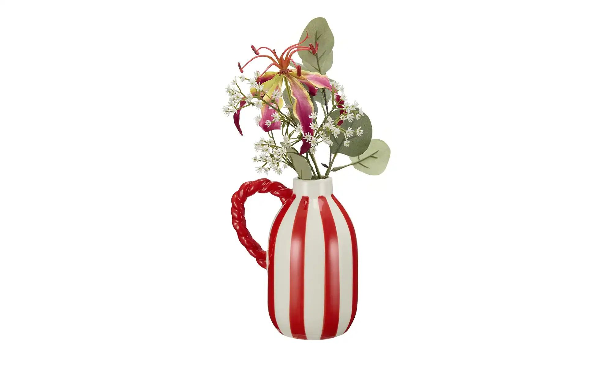 HOME STORY Vase   ¦ rot ¦ Steingut ¦ Maße (cm): B: 13 H: 16,8 T: 9.8 Access günstig online kaufen