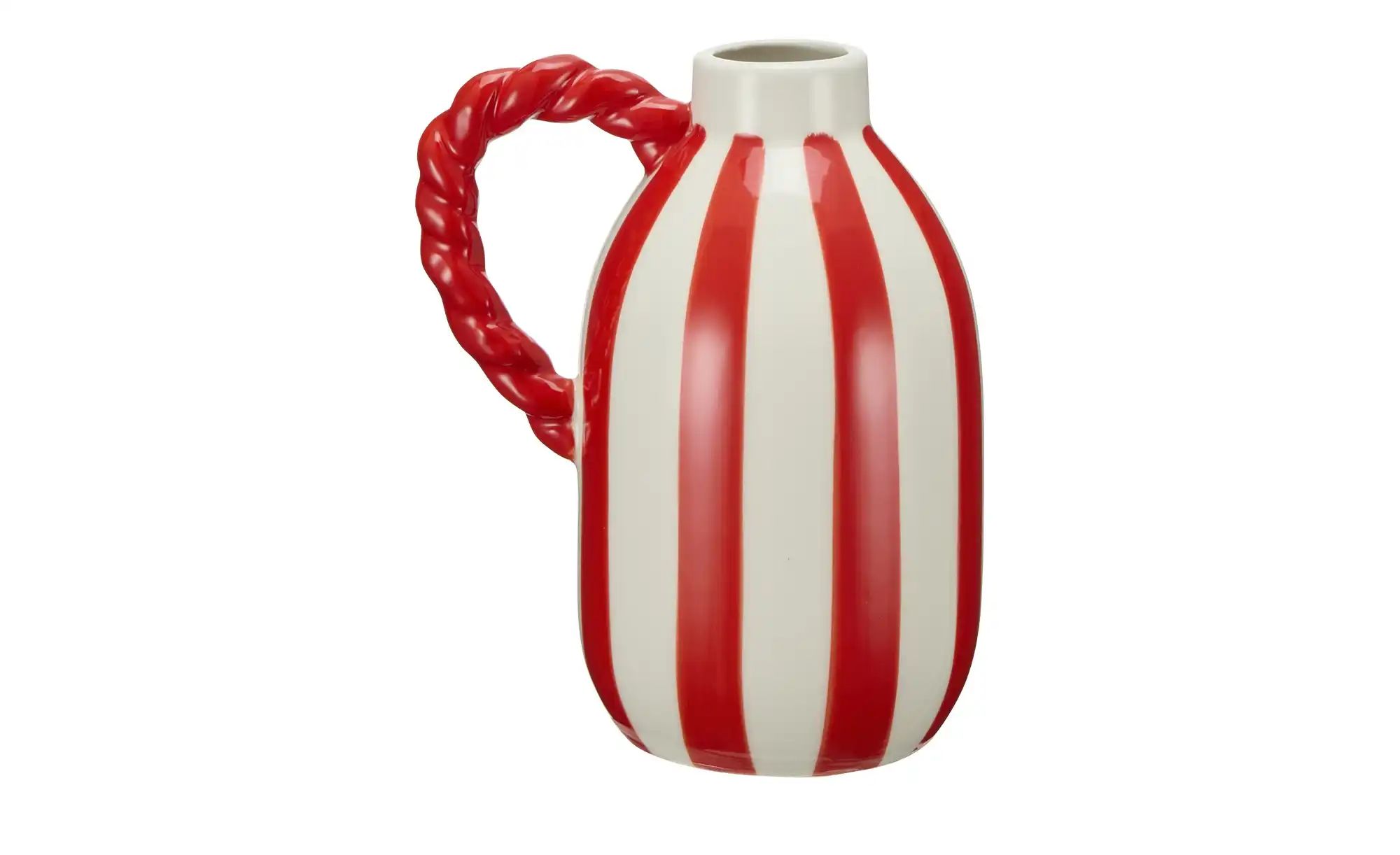 HOME STORY Vase   ¦ rot ¦ Steingut ¦ Maße (cm): B: 13 H: 16,8 T: 9.8 Access günstig online kaufen