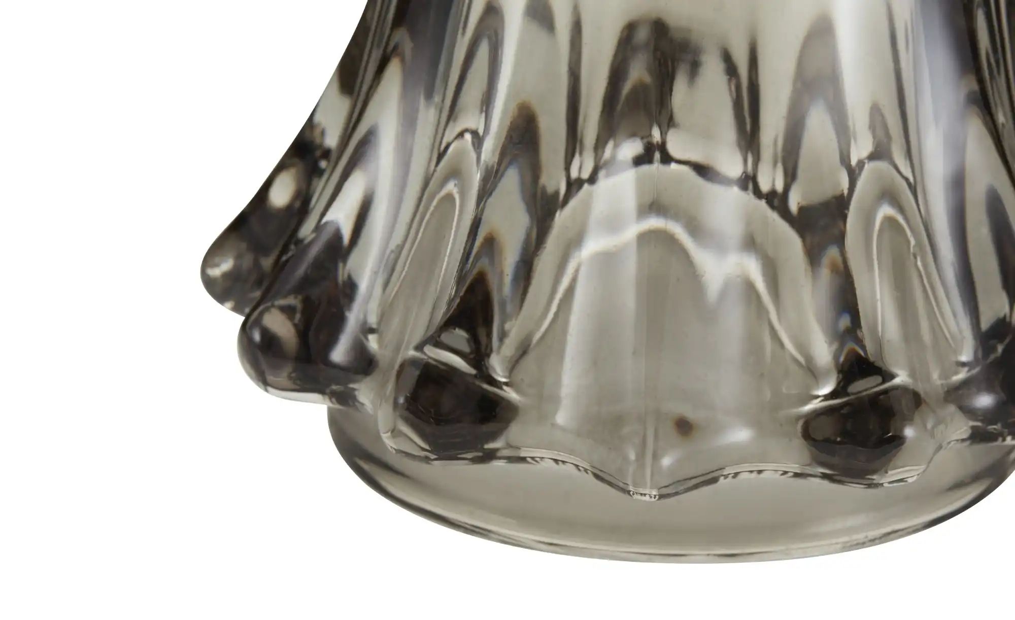 HOME STORY Kerzenhalter Tanne   ¦ grau ¦ Glas ¦ Maße (cm): H: 14,8  Ø: 9.5 günstig online kaufen