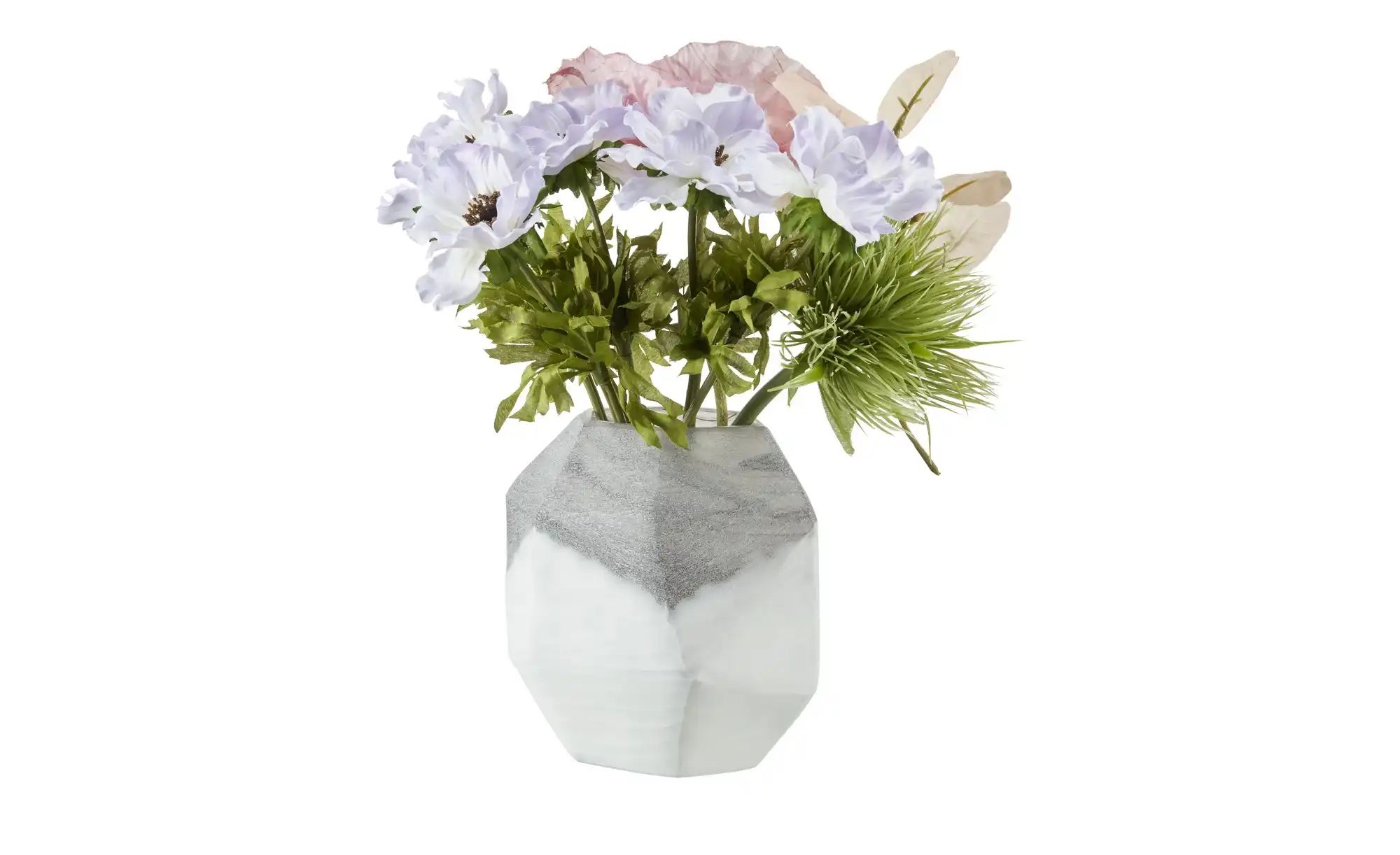 HOME STORY Vase   ¦ weiß ¦ Glas ¦ Maße (cm): B: 18 H: 17 T: 16.0 Accessoire günstig online kaufen