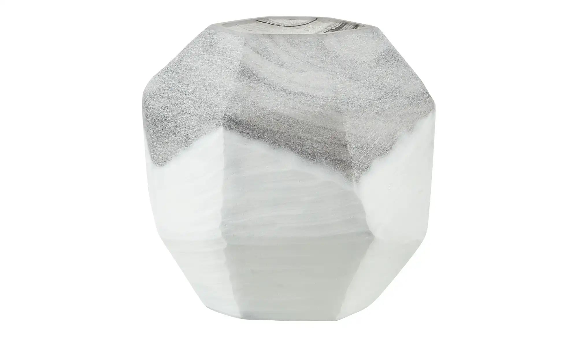 HOME STORY Vase   ¦ weiß ¦ Glas ¦ Maße (cm): B: 18 H: 17 T: 16.0 Accessoire günstig online kaufen