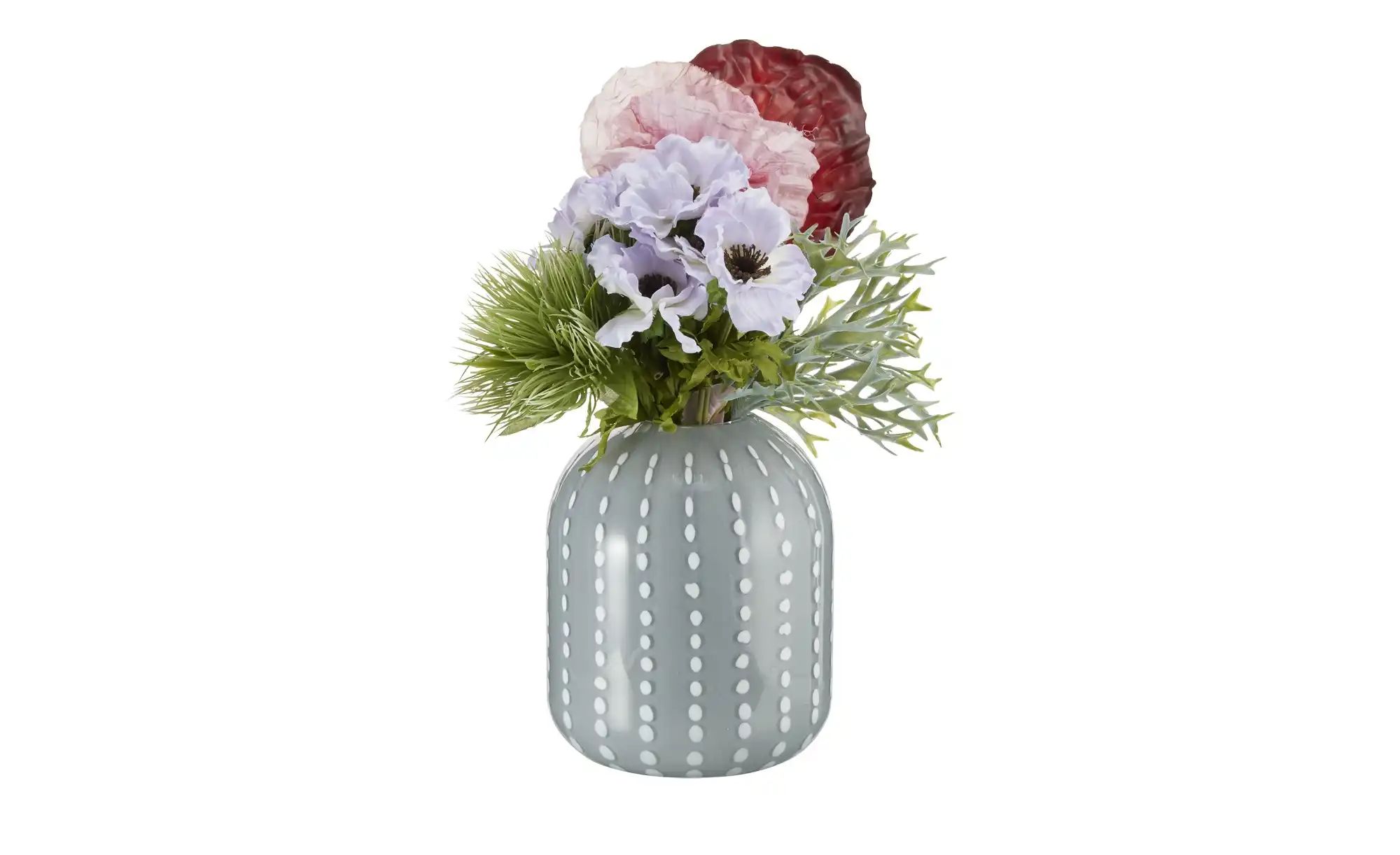 HOME STORY Vase   ¦ grau ¦ Glas ¦ Maße (cm): H: 21,5  Ø: 18 Accessoires > V günstig online kaufen