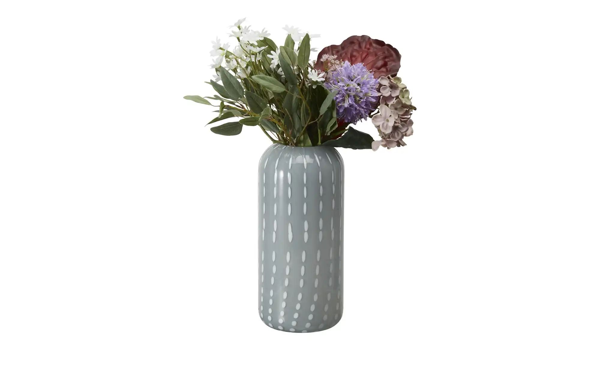 HOME STORY Vase   ¦ grau ¦ Glas ¦ Maße (cm): H: 33  Ø: 15 Accessoires > Vas günstig online kaufen