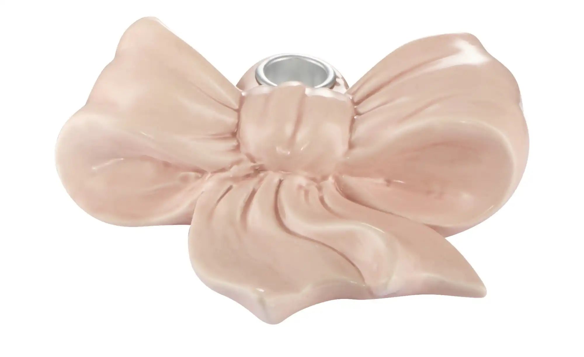 HOME STORY Kerzenständer Schleife   ¦ rosa/pink ¦ Dolomite ¦ Maße (cm): B: günstig online kaufen