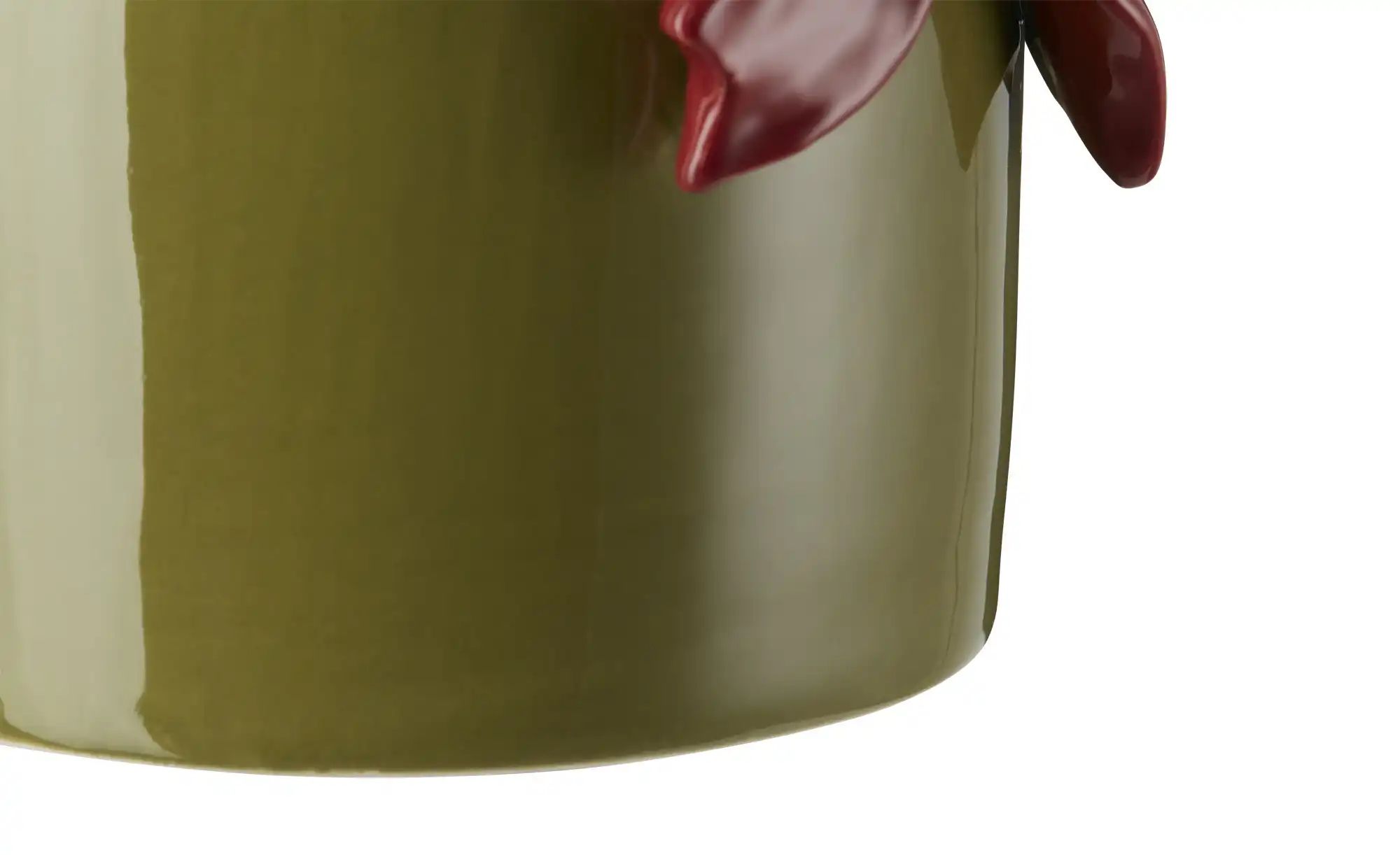 HOME STORY Vase mit 3D Schleifen   ¦ grün ¦ Dolomite ¦ Maße (cm): H: 26  Ø: günstig online kaufen