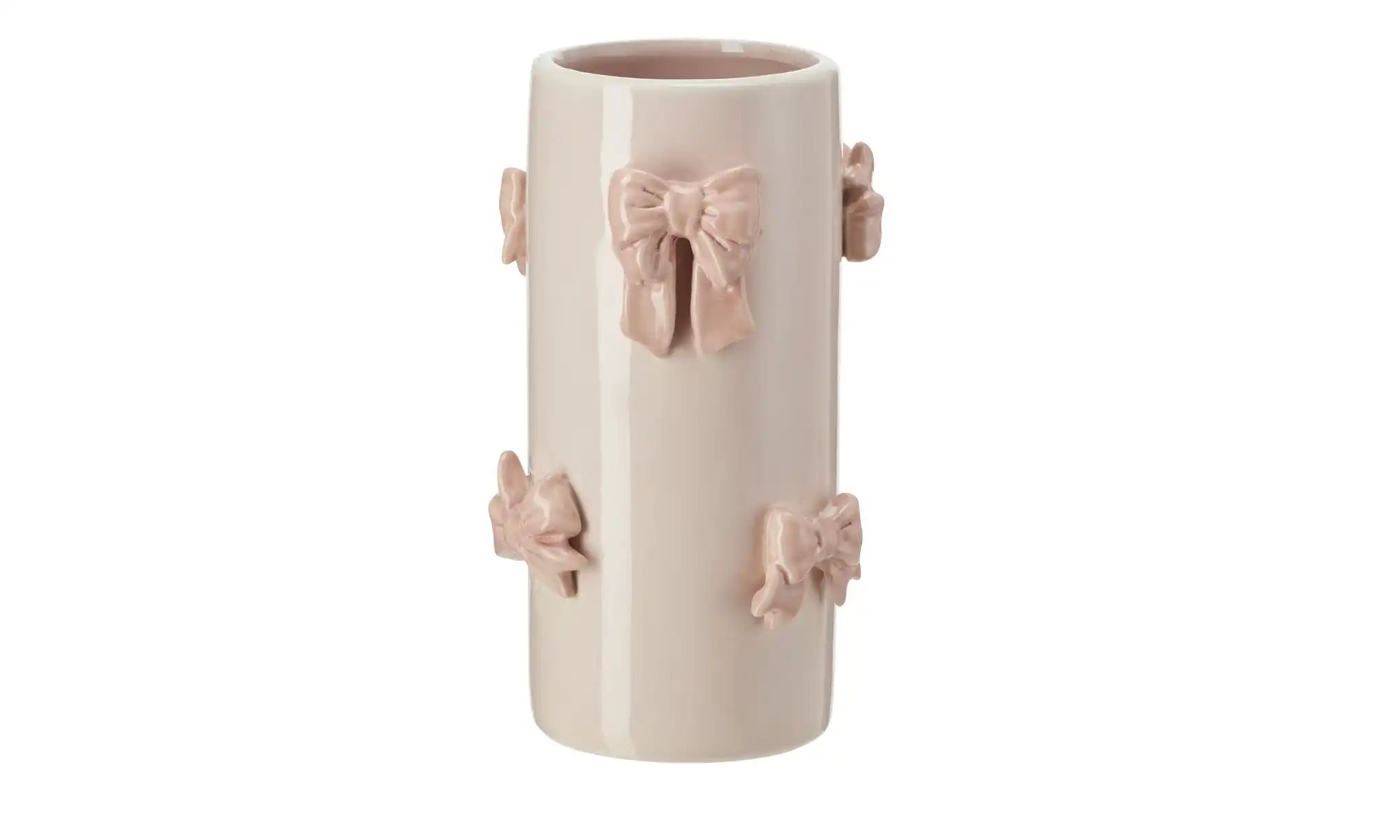 HOME STORY Vase mit 3D Schleifen   ¦ rosa/pink ¦ Dolomite ¦ Maße (cm): H: 2 günstig online kaufen