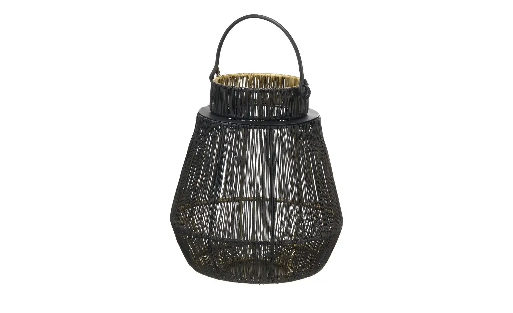 HOME STORY Windlicht   ¦ schwarz ¦ Eisen ¦ Maße (cm): H: 21  Ø: 19 Accessoi günstig online kaufen