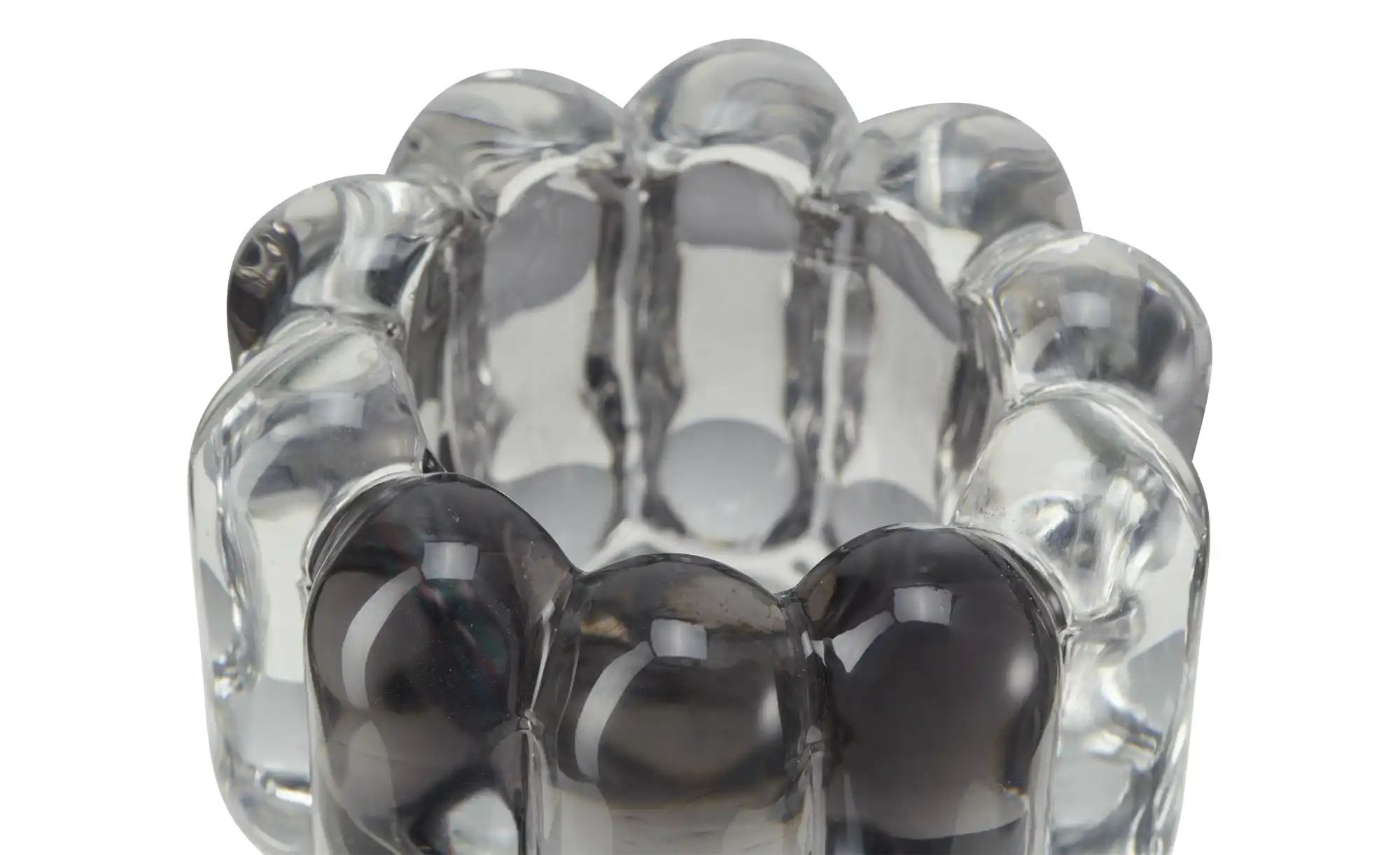HOME STORY Teelichthalter   ¦ grau ¦ Glas ¦ Maße (cm): H: 6,5  Ø: 8 Accesso günstig online kaufen