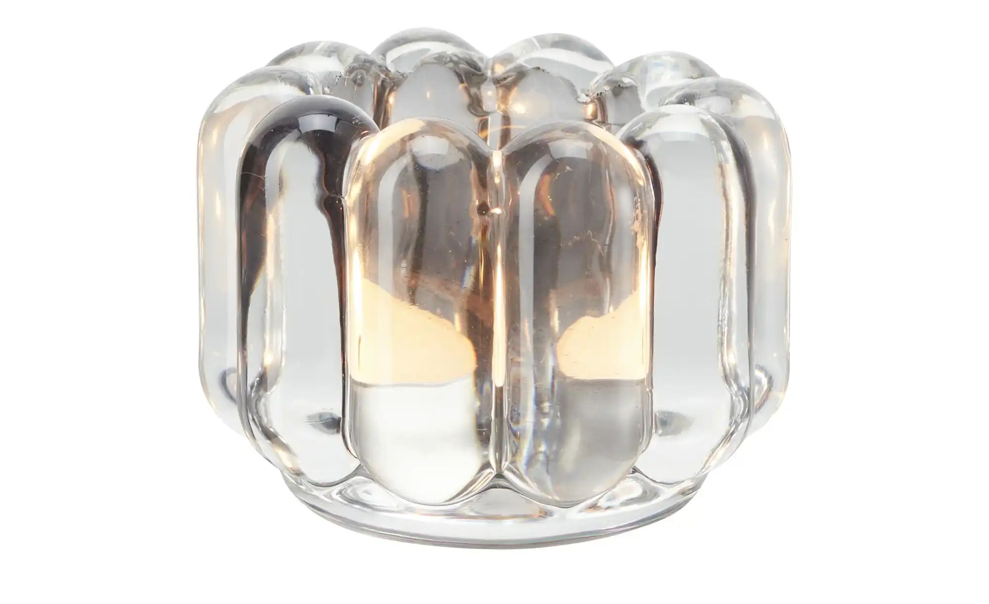 Thumbnail - HOME STORY Teelichthalter   ¦ grau ¦ Glas ¦ Maße (cm): H: 6,5  Ø: 8 Accessoires > Kerzen & Kerzenständer > Teelichthalte...