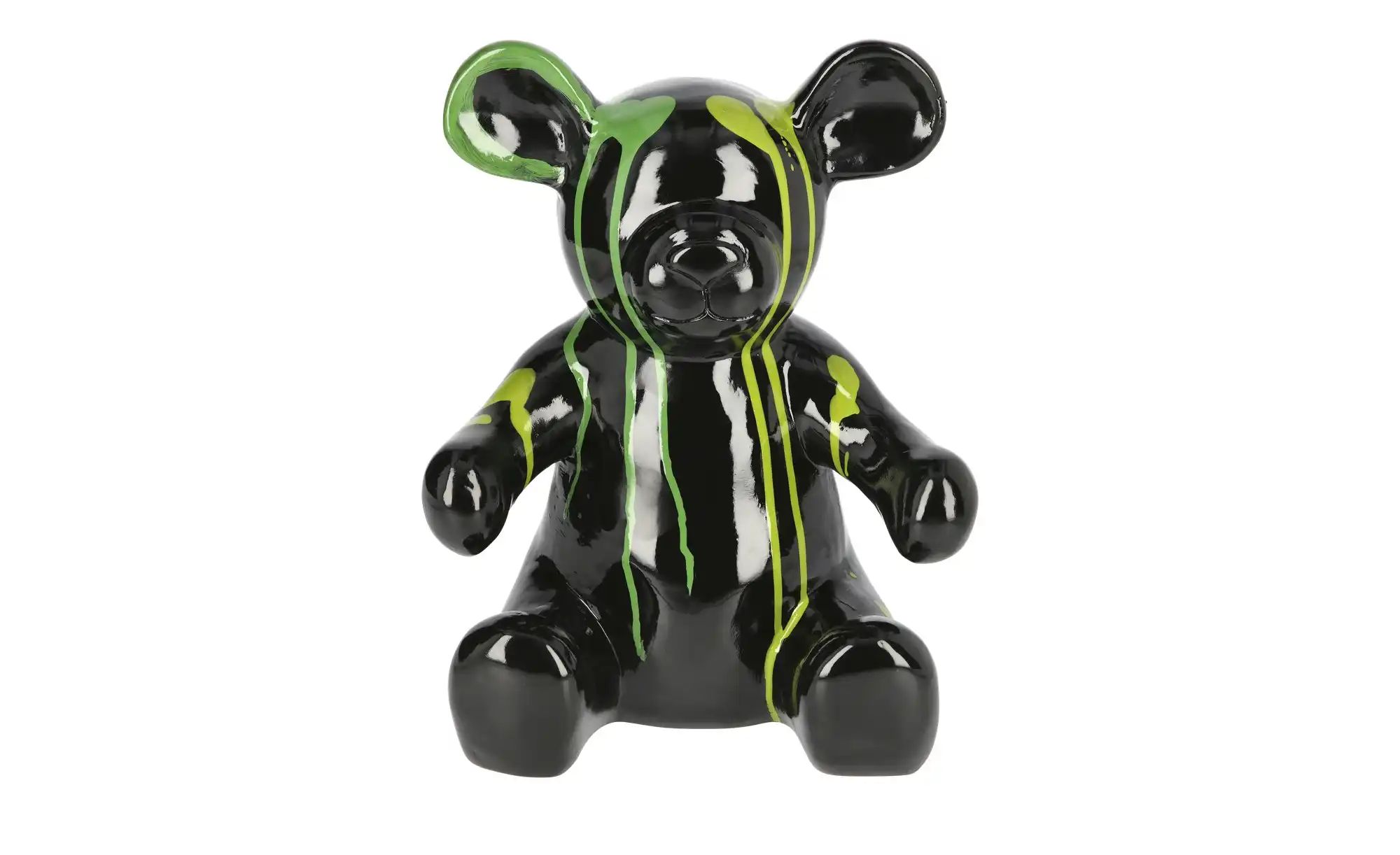 HOME STORY Dekofigur Teddy   ¦ schwarz ¦ Polyresin (Kunstharz) ¦ Maße (cm): günstig online kaufen