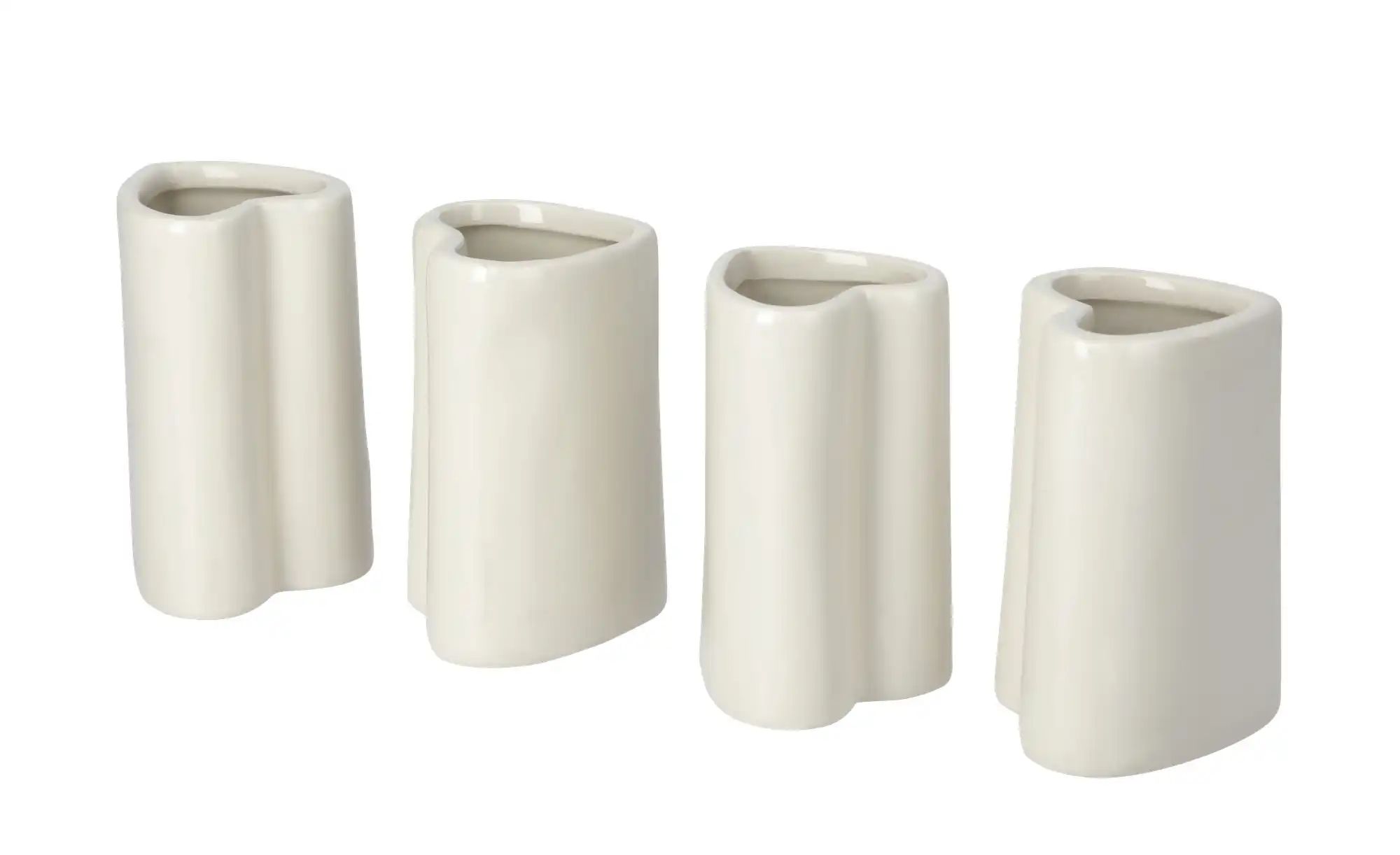 Thumbnail - HOME STORY Vasen Love  4er Set   ¦ weiß ¦ Dolomite ¦ Maße (cm): B: 5 H: 7,8 T: 5.0 Accessoires > Vasen - Höffner