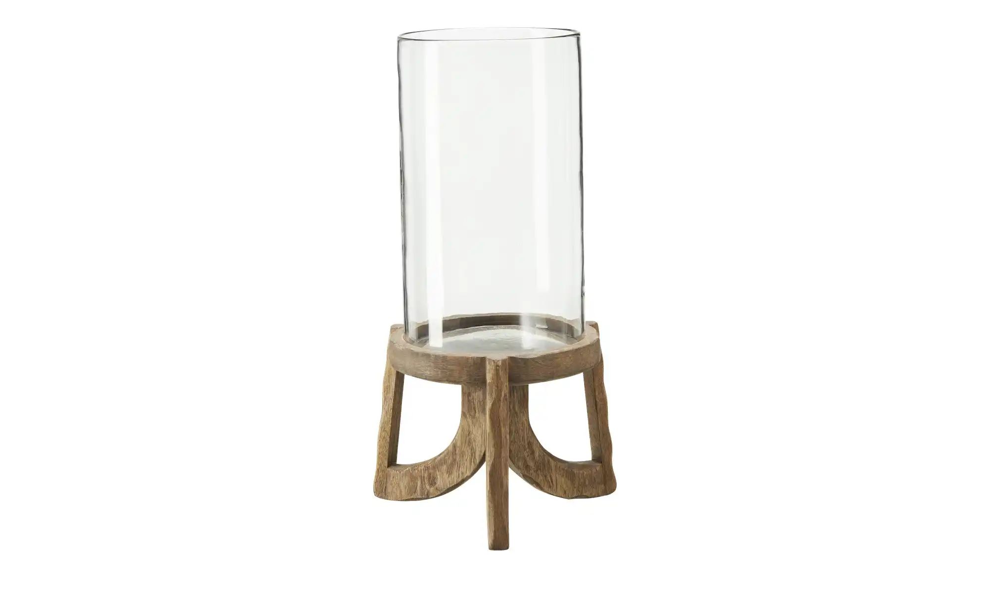 HOME STORY Windlicht   ¦ holzfarben ¦ Massivholz,Glas ¦ Maße (cm): B: 21,5 günstig online kaufen