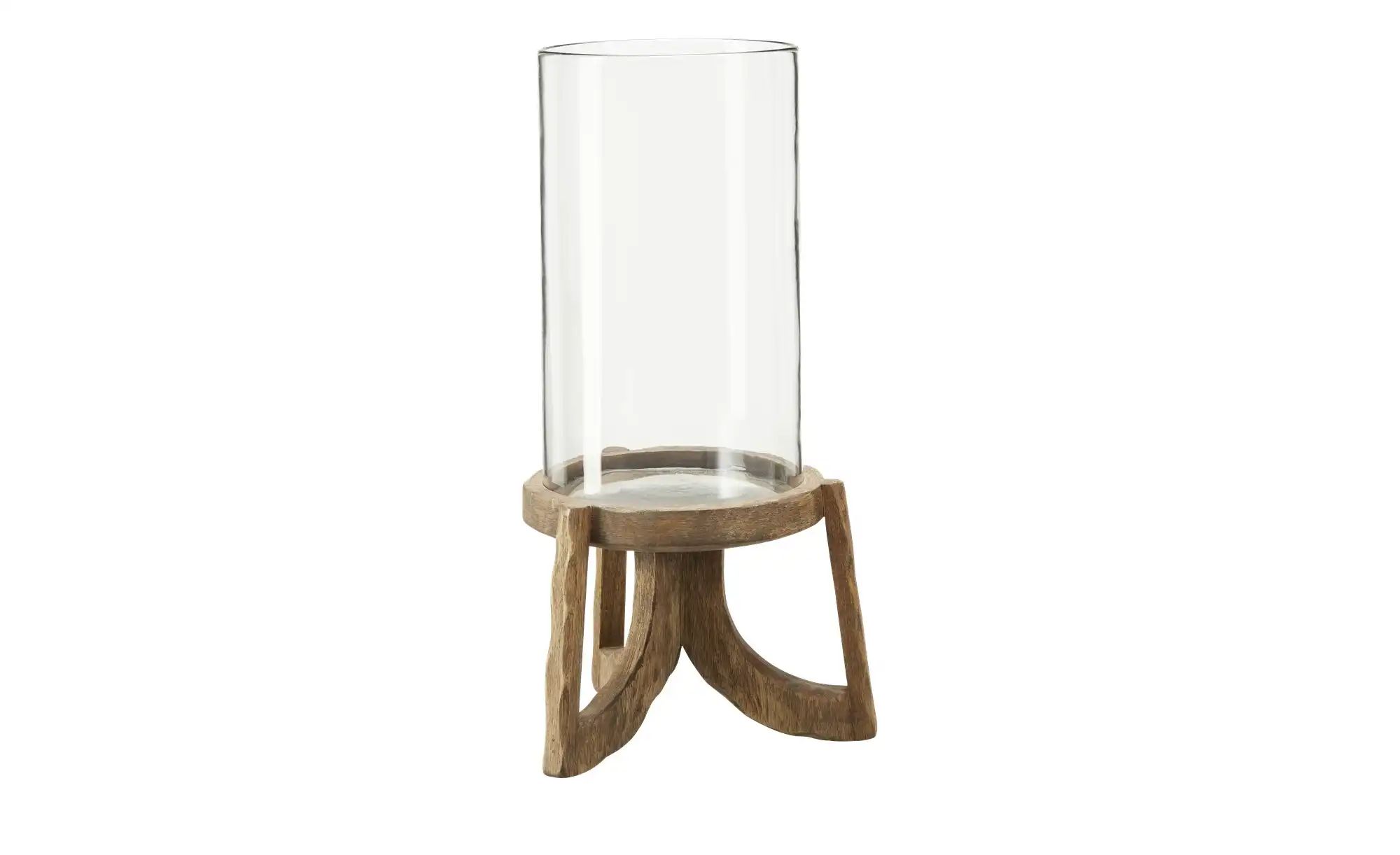 HOME STORY Windlicht   ¦ holzfarben ¦ Massivholz,Glas ¦ Maße (cm): B: 21,5 günstig online kaufen