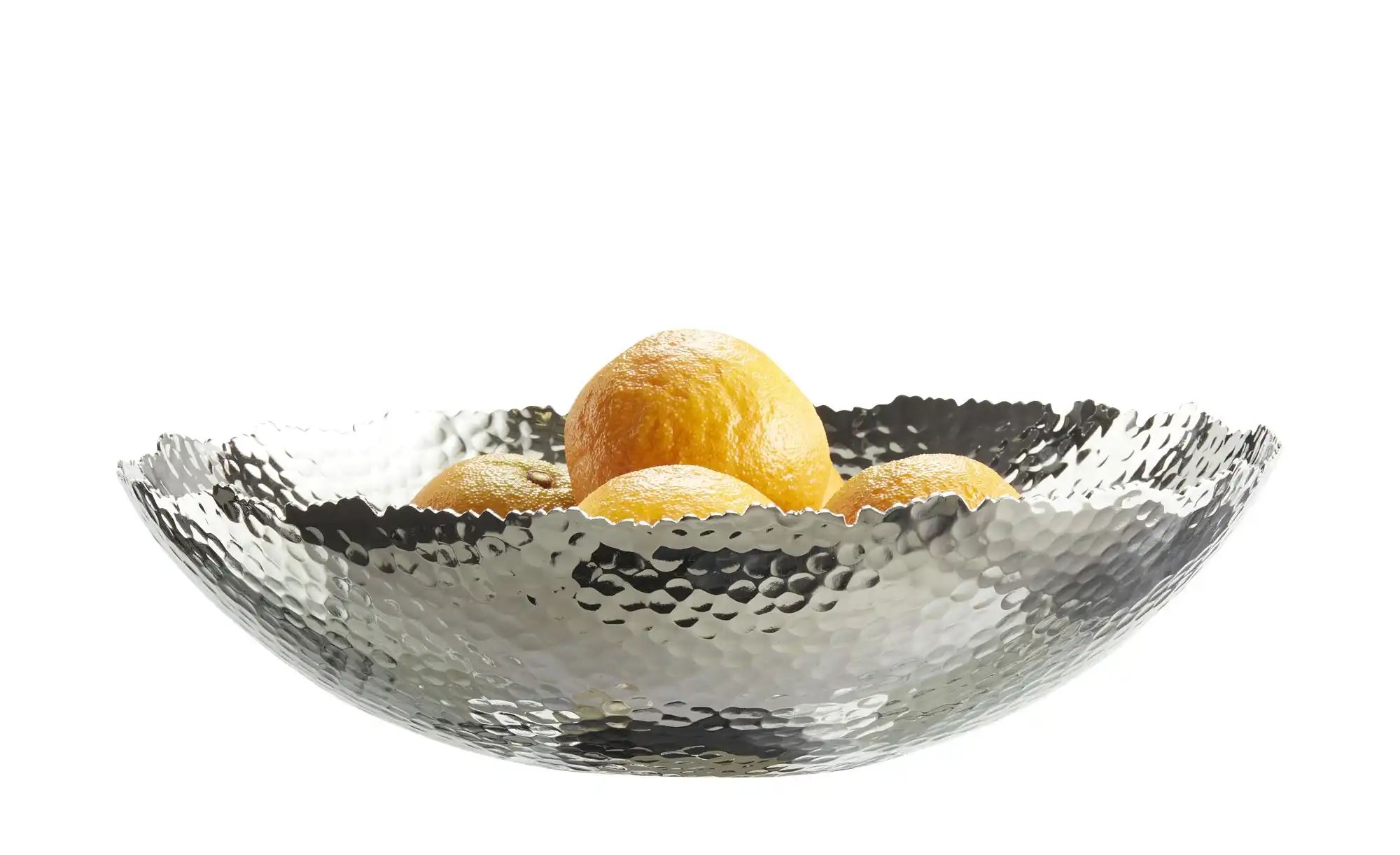 HOME STORY Deko Schale   ¦ silber ¦ Aluminium ¦ Maße (cm): H: 10,2  Ø: 38 A günstig online kaufen