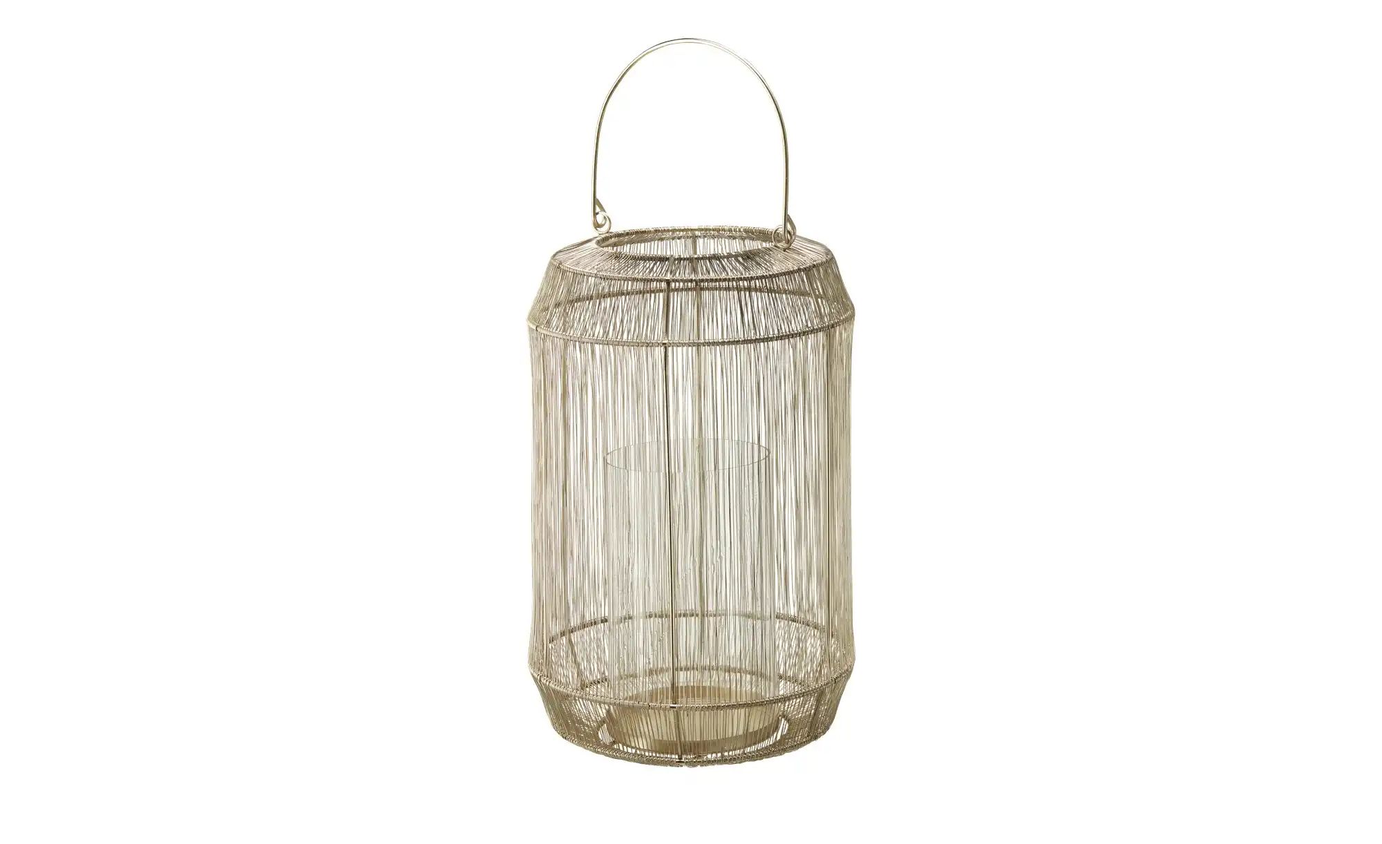 HOME STORY Laterne   ¦ gold ¦ Eisen,Glas ¦ Maße (cm): H: 38  Ø: 24 Accessoi günstig online kaufen