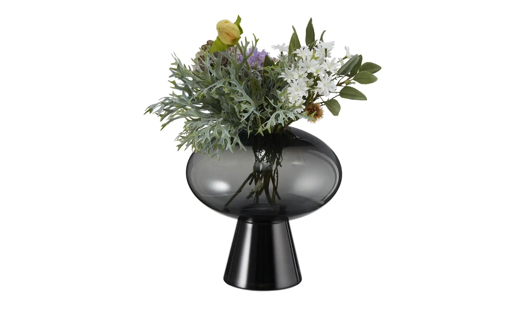 HOME STORY Vase   ¦ schwarz ¦ Glas ¦ Maße (cm): H: 30  Ø: 30 Accessoires > günstig online kaufen