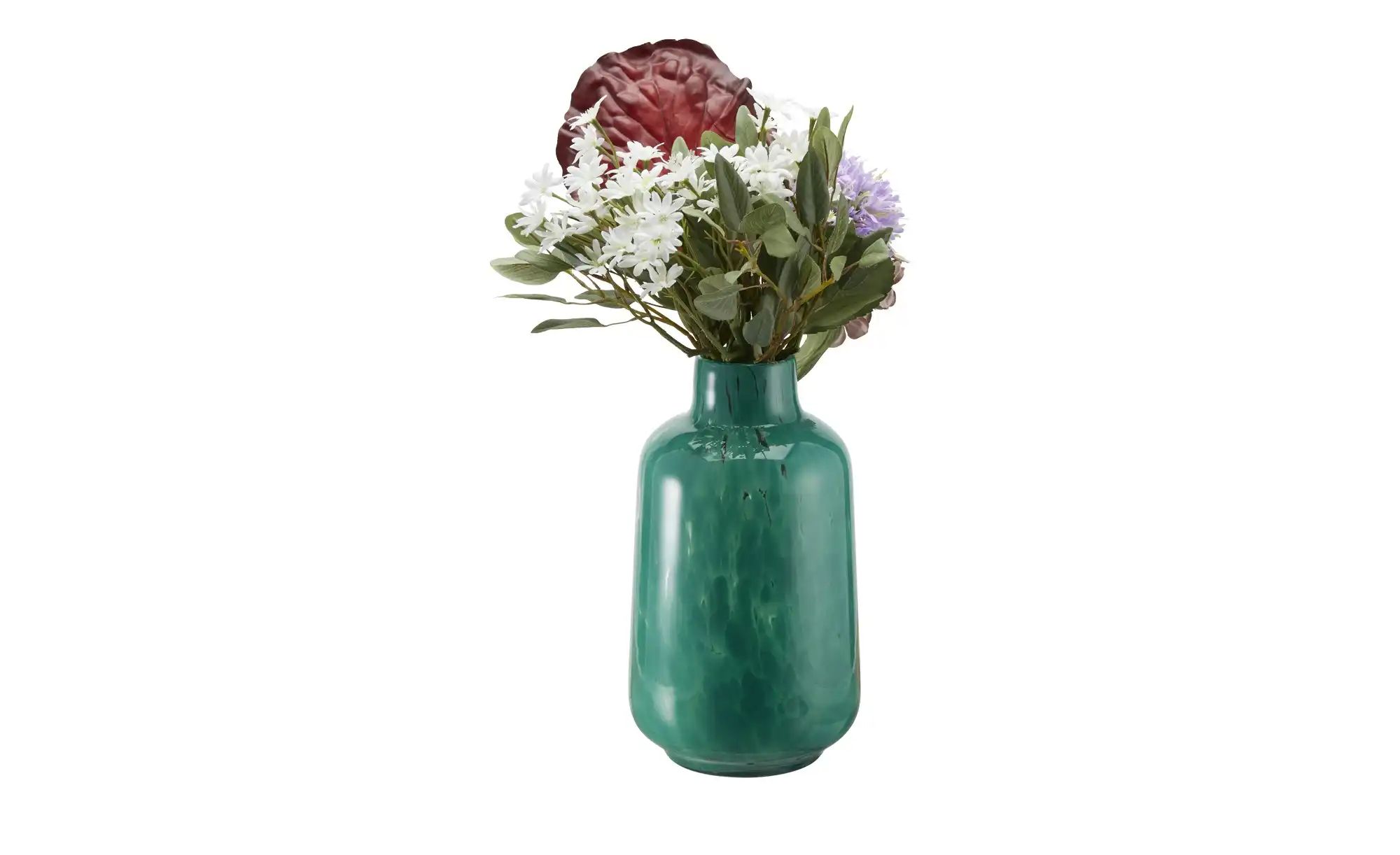 HOME STORY Vase   ¦ grün ¦ Glas ¦ Maße (cm): H: 32  Ø: 18 Accessoires > Vas günstig online kaufen