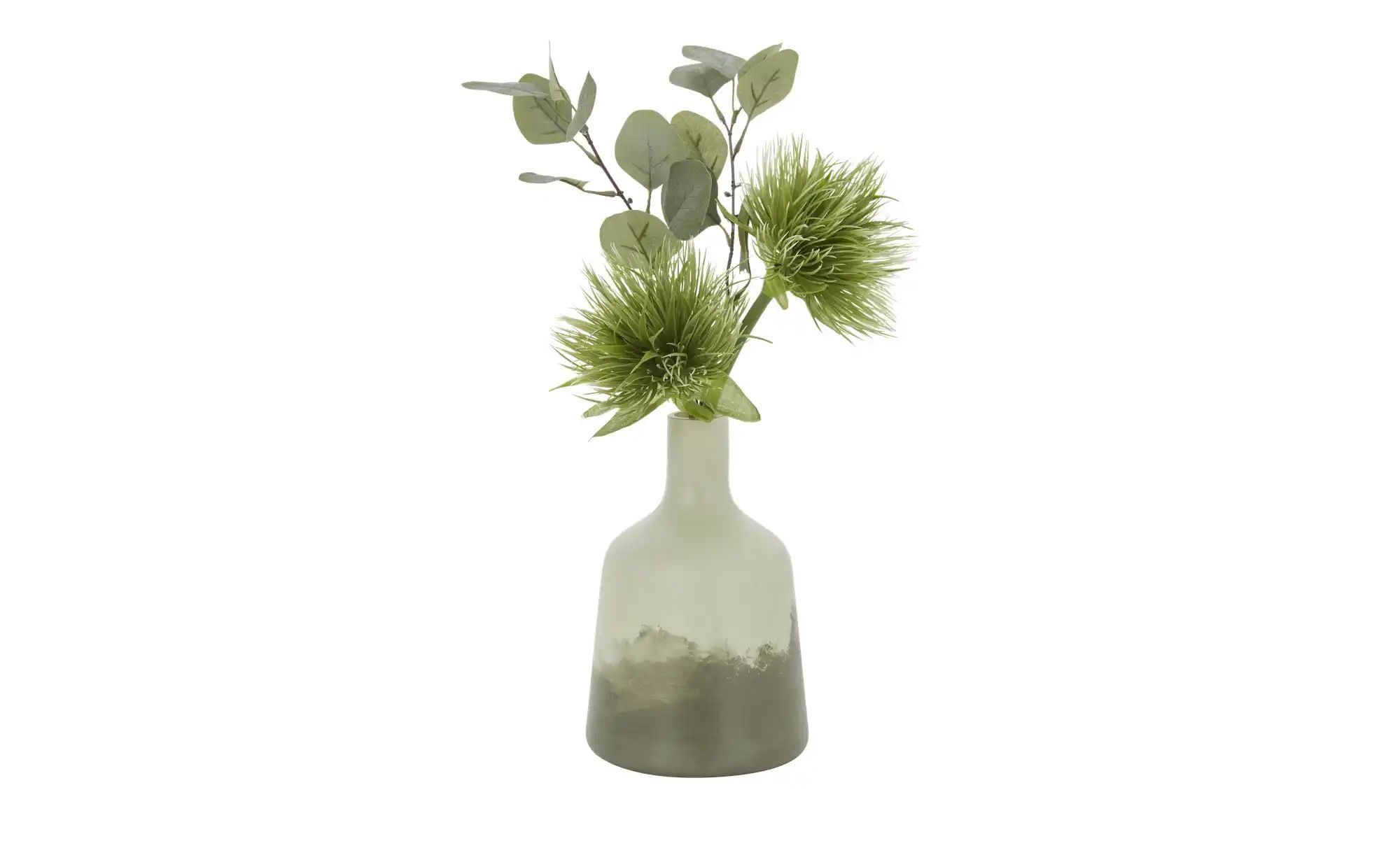 HOME STORY Vase   ¦ grün ¦ Glas ¦ Maße (cm): H: 23  Ø: 14.5 Accessoires > V günstig online kaufen