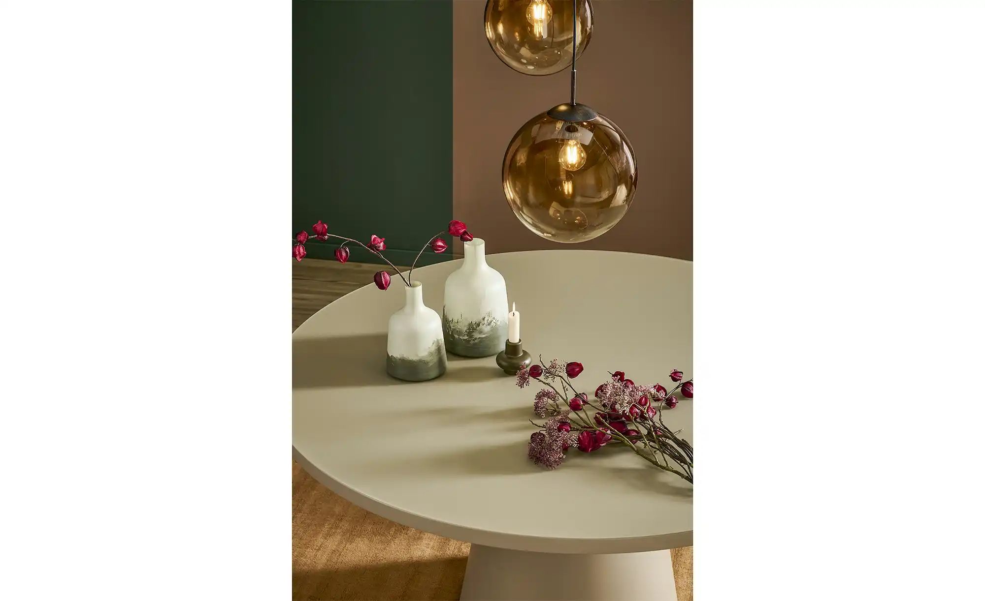 HOME STORY Vase   ¦ grün ¦ Glas ¦ Maße (cm): H: 28  Ø: 17 Accessoires > Vas günstig online kaufen