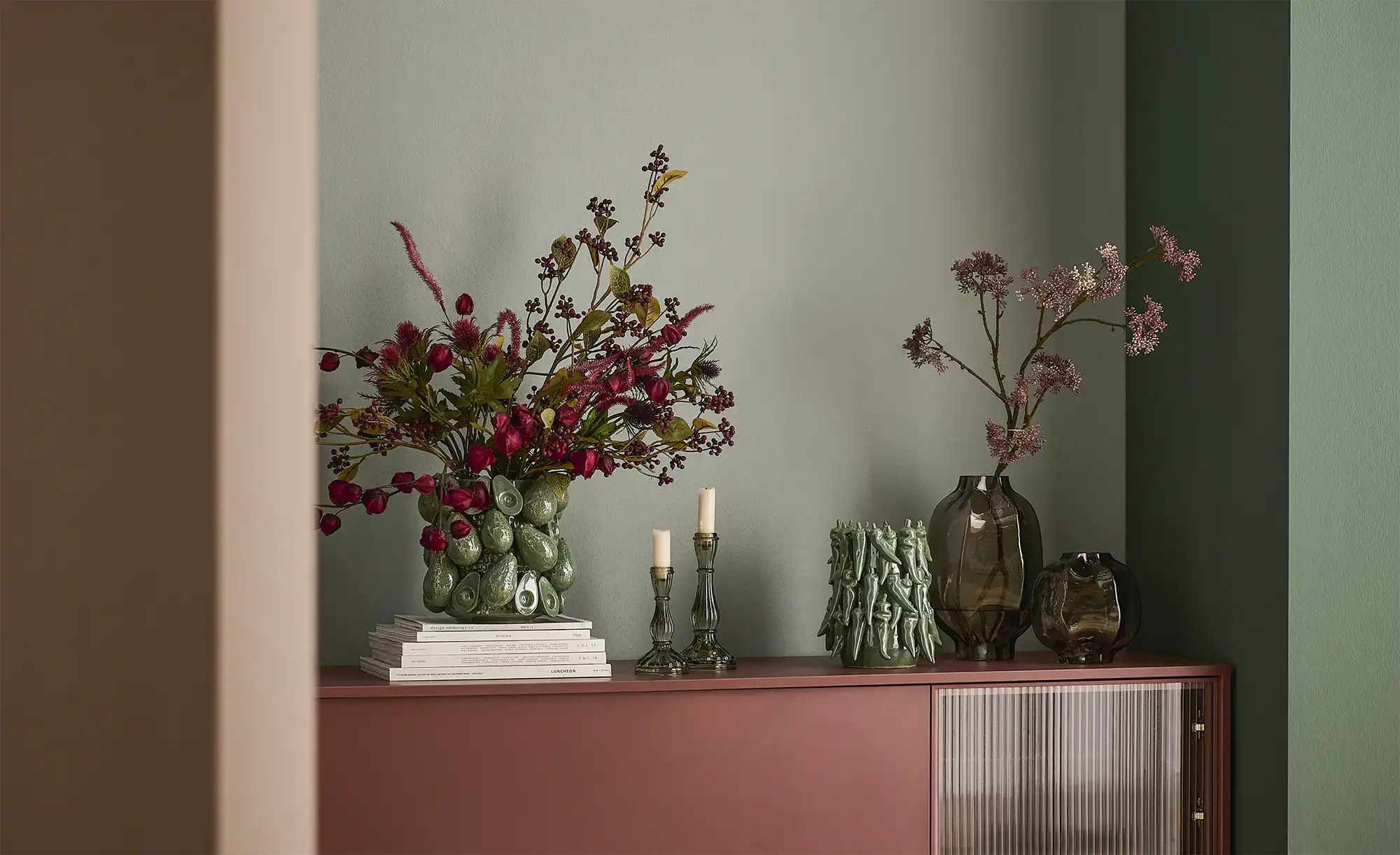 HOME STORY Vase   ¦ grau ¦ Glas ¦ Maße (cm): H: 18  Ø: 17 Accessoires > Vas günstig online kaufen