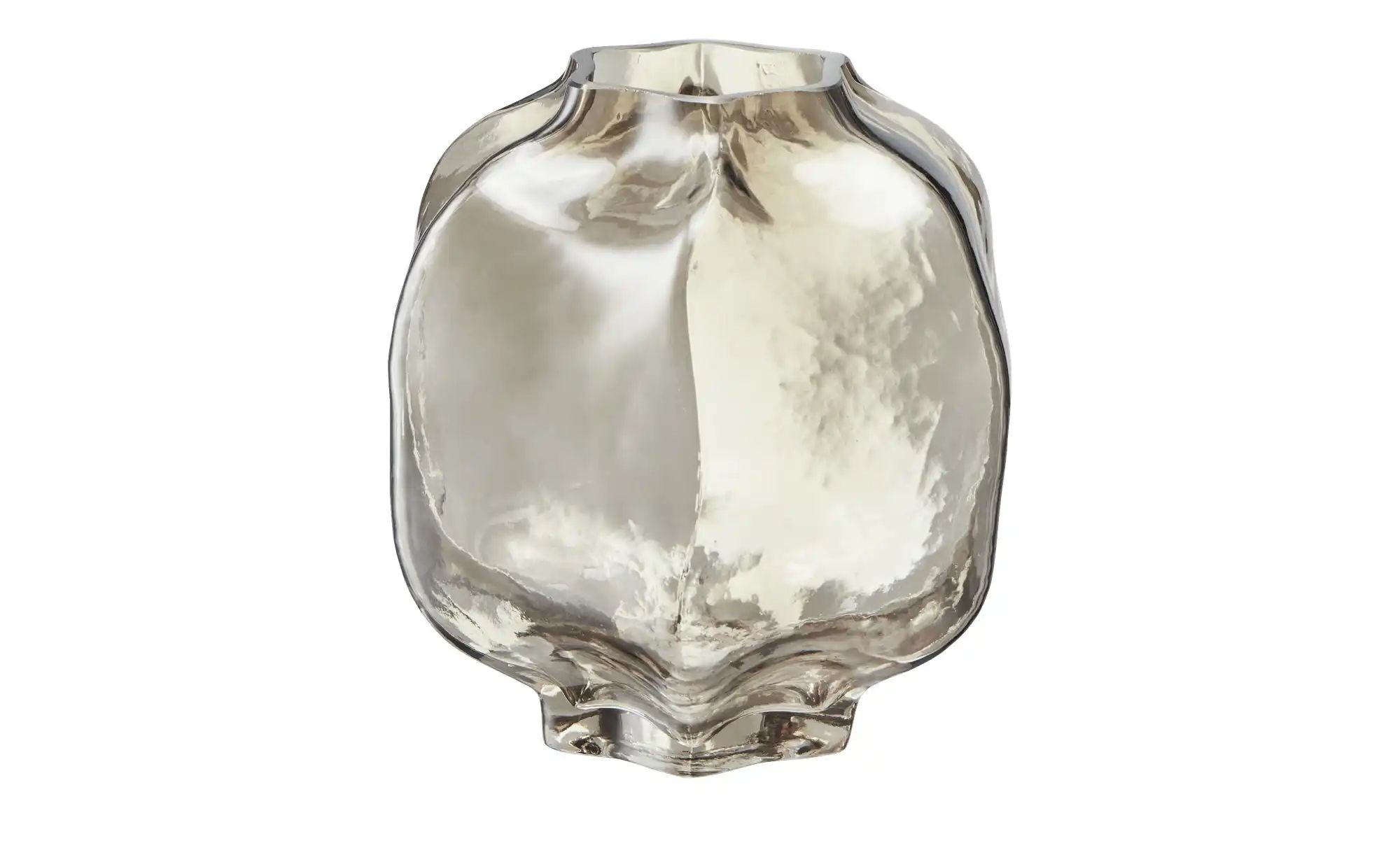 HOME STORY Vase   ¦ grau ¦ Glas ¦ Maße (cm): H: 18  Ø: 17 Accessoires > Vas günstig online kaufen