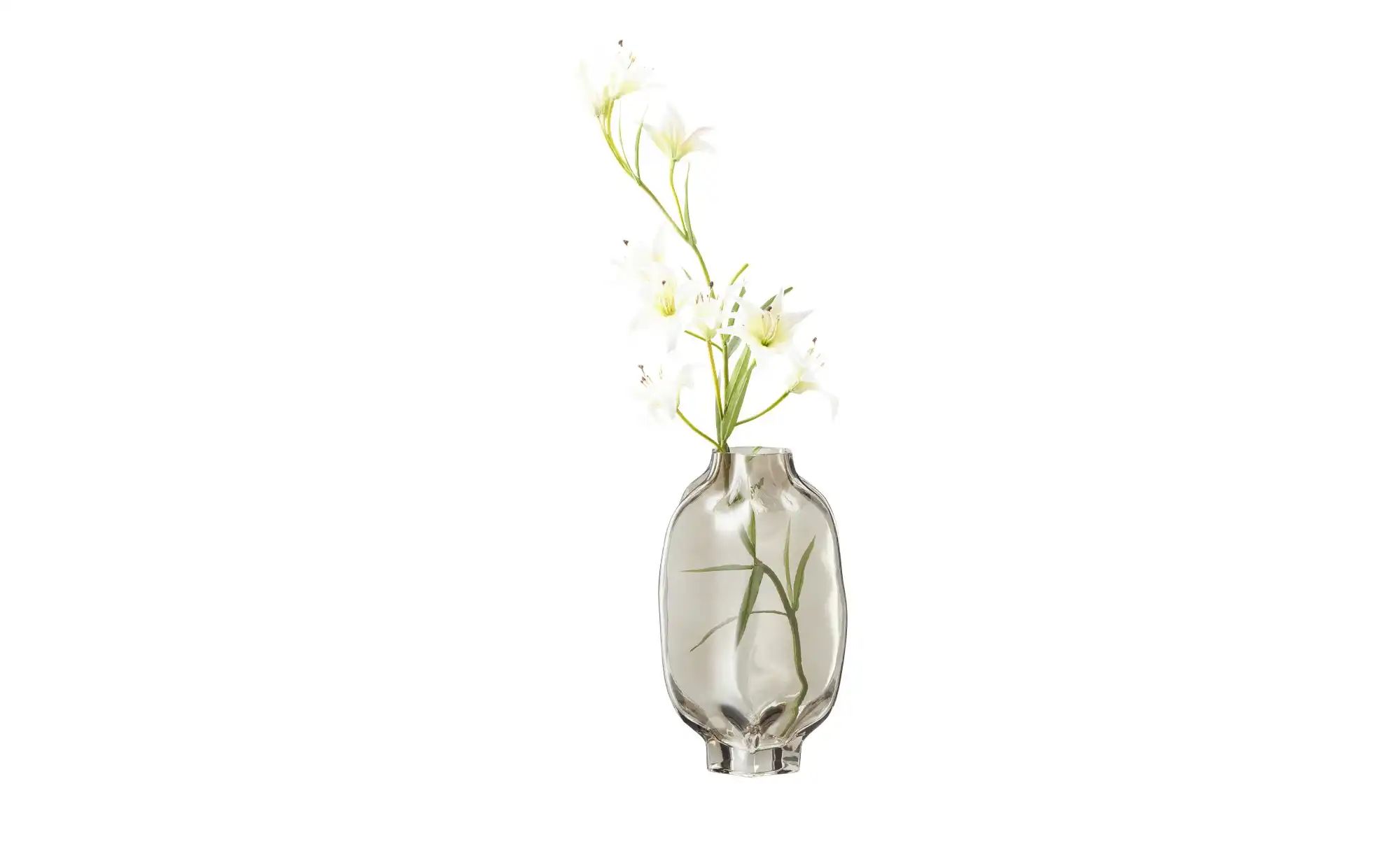 HOME STORY Vase   ¦ grau ¦ Glas ¦ Maße (cm): H: 30  Ø: 19 Accessoires > Vas günstig online kaufen