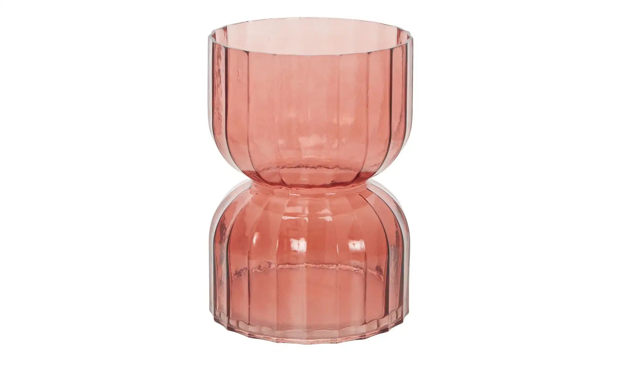 HOME STORY Vase   ¦ rot ¦ Glas ¦ Maße (cm): H: 22,5  Ø: 16 Accessoires > Va günstig online kaufen