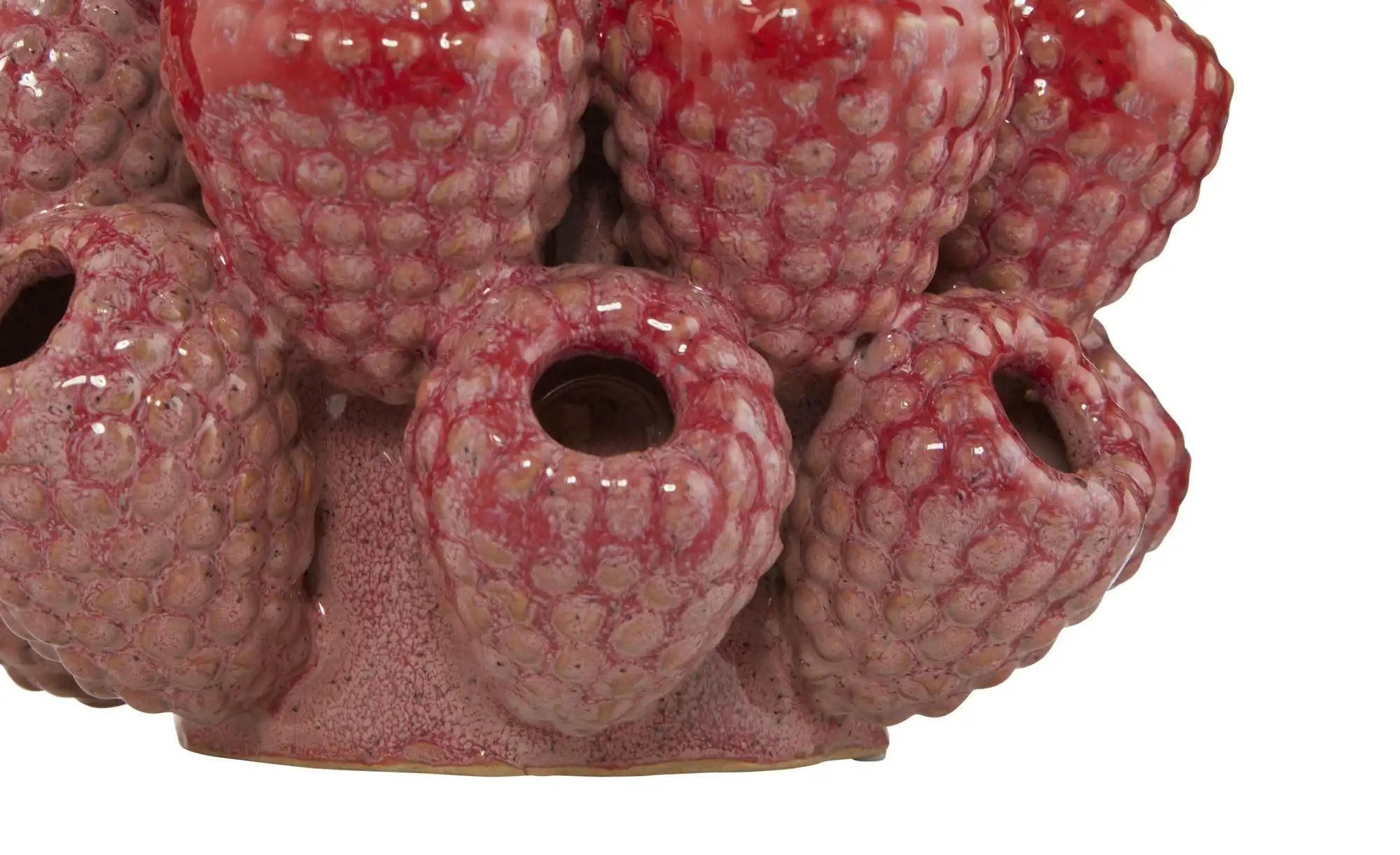 HOME STORY 3D Himbeere Vase   ¦ rot ¦ Steinzeug ¦ Maße (cm): H: 13,5  Ø: 16 günstig online kaufen