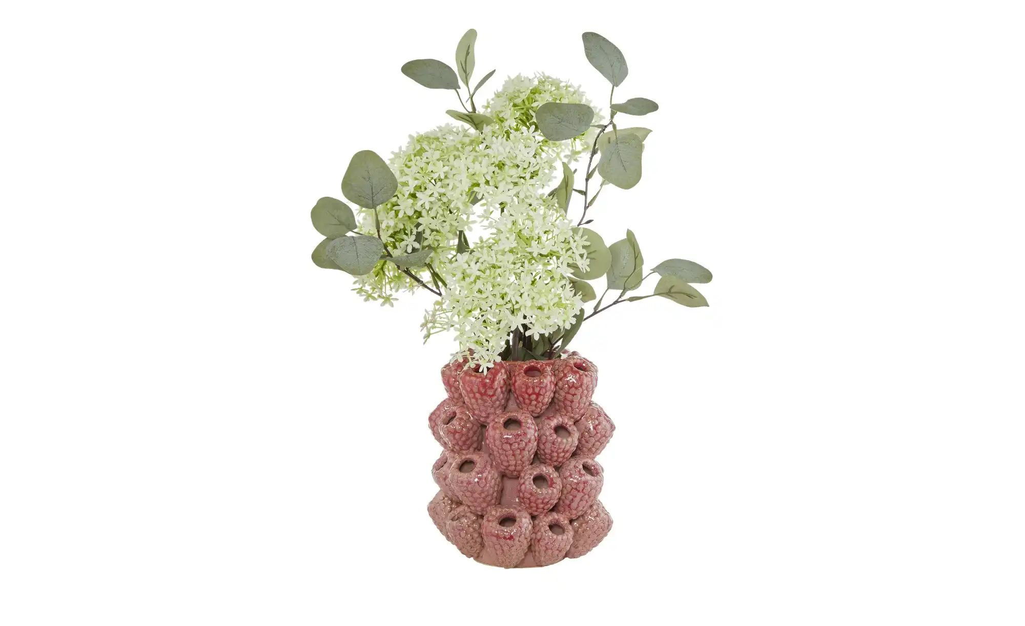 Thumbnail - HOME STORY 3D Himbeere Vase ¦ rot ¦ Steinzeug ¦ Maße (cm): H: 18,5 Ø: 16.5 Accessoires > Vasen - Höffner