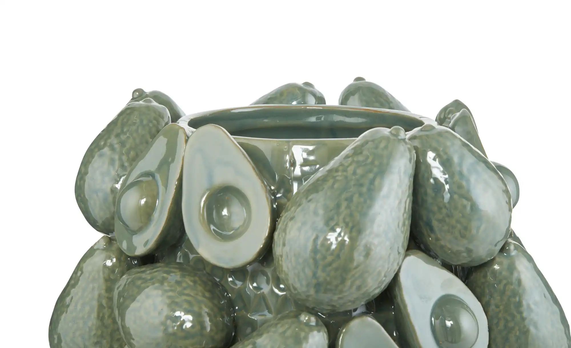 HOME STORY Vase Avocado   ¦ grün ¦ Steingut ¦ Maße (cm): H: 23,5  Ø: 24 Acc günstig online kaufen