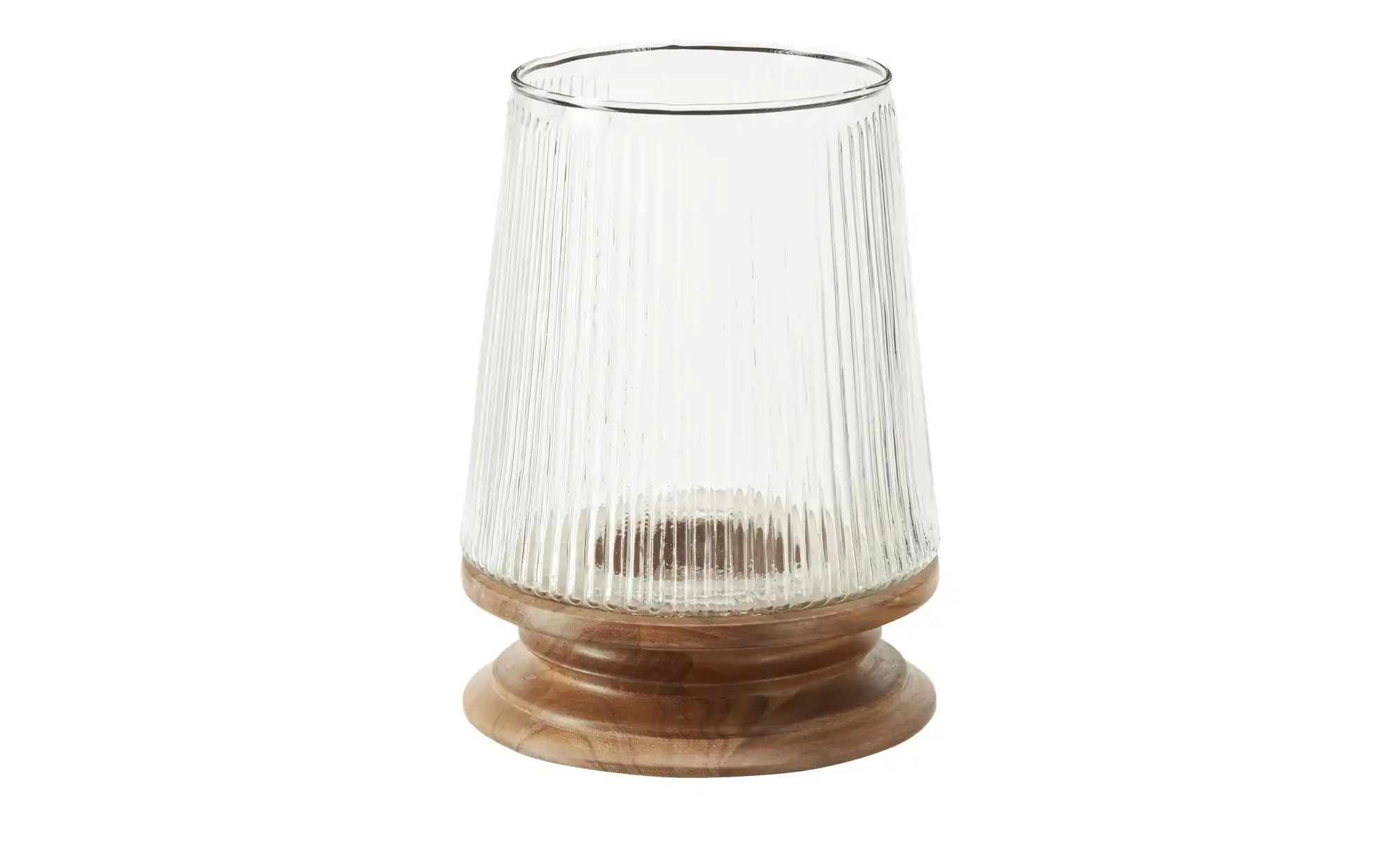 HOME STORY Windlicht   ¦ holzfarben ¦ Massivholz,Glas ¦ Maße (cm): B: 18,5 günstig online kaufen