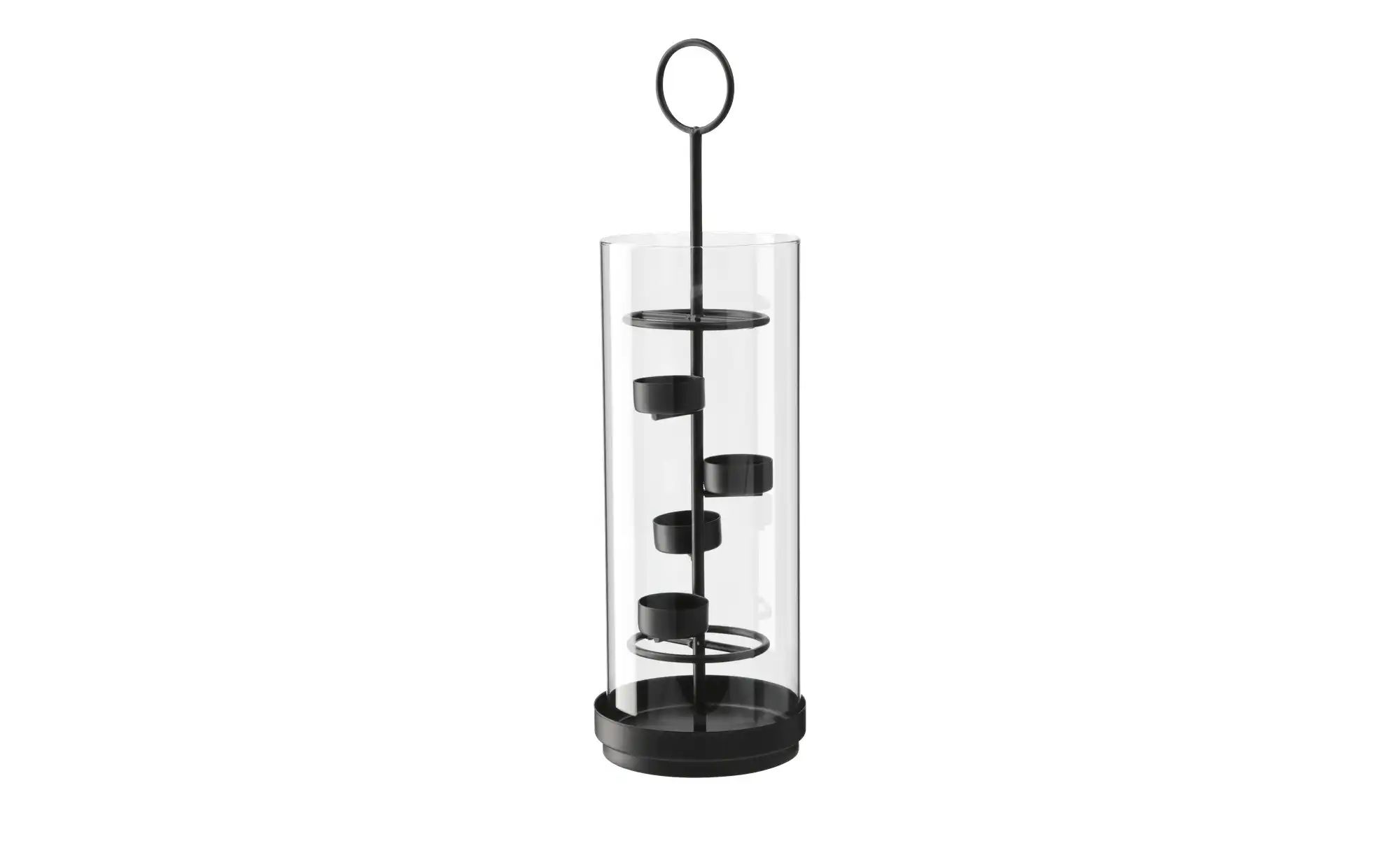 HOME STORY 4er Teelichthalter   ¦ schwarz ¦ Eisen,Glas ¦ Maße (cm): H: 42,5 günstig online kaufen