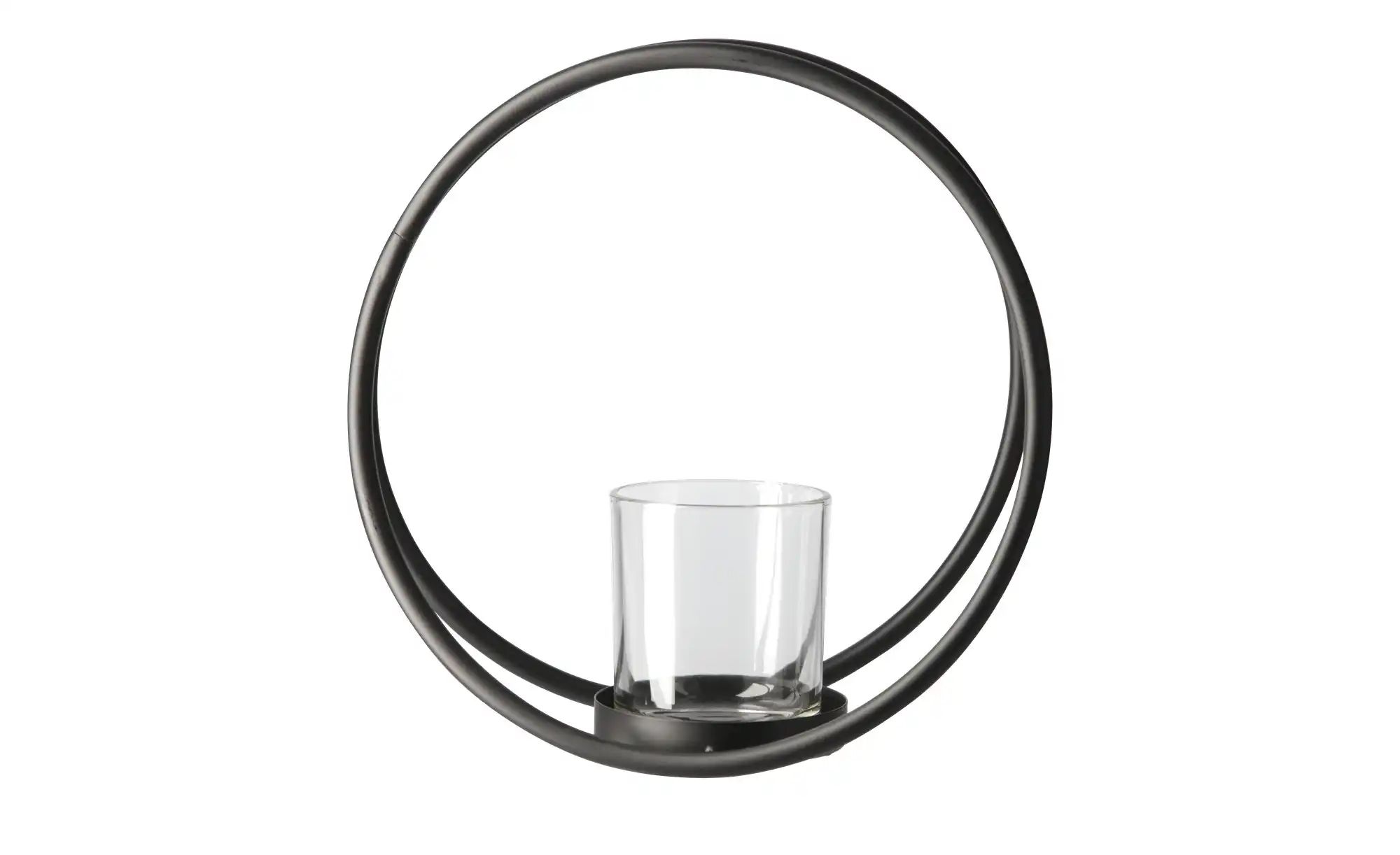 HOME STORY Teelichthalter   ¦ schwarz ¦ Eisen,Glas ¦ Maße (cm): B: 22 H: 22 günstig online kaufen