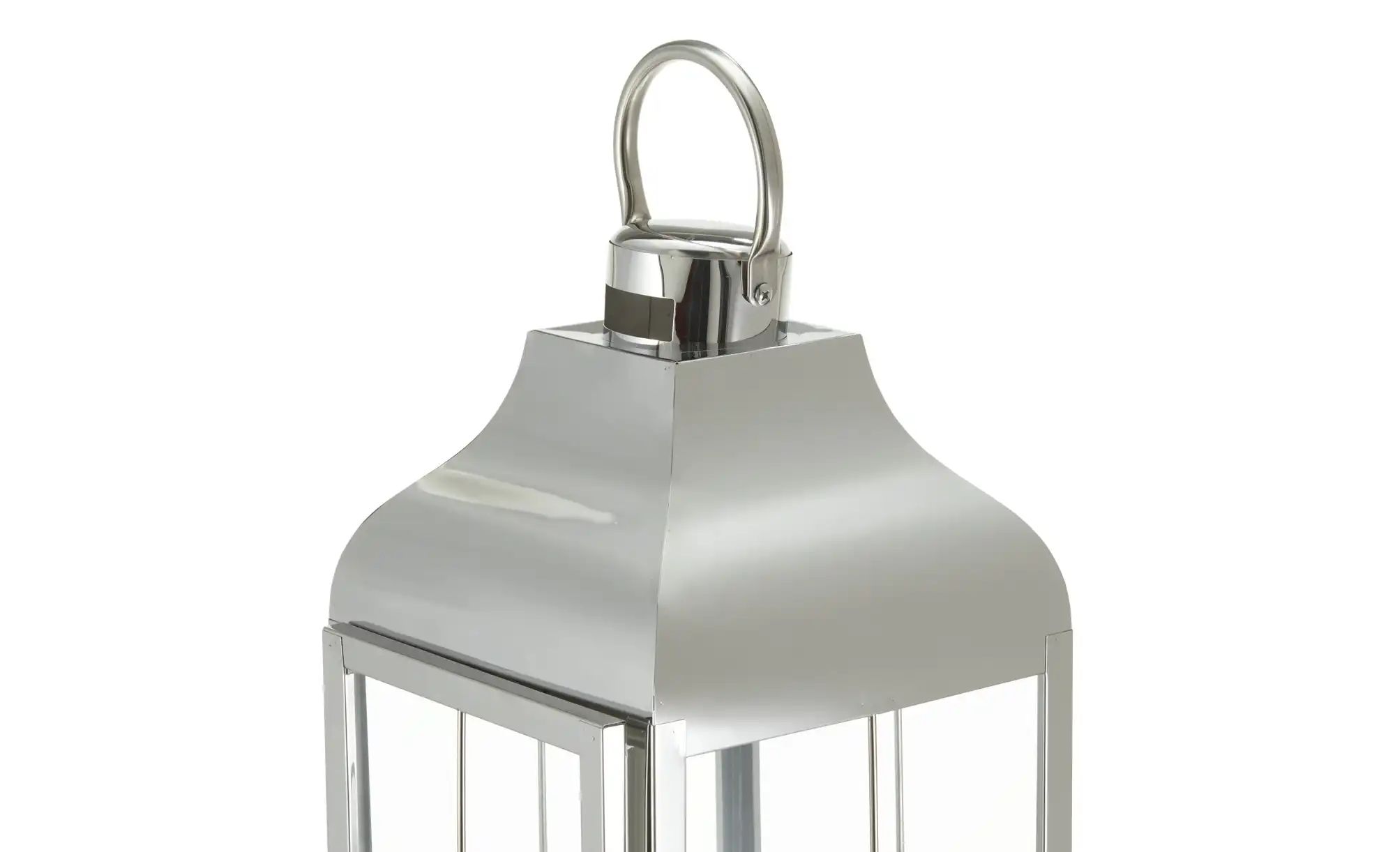 HOME STORY Laterne   ¦ silber ¦ Edelstahl,Glas ¦ Maße (cm): B: 20 H: 55 T: günstig online kaufen